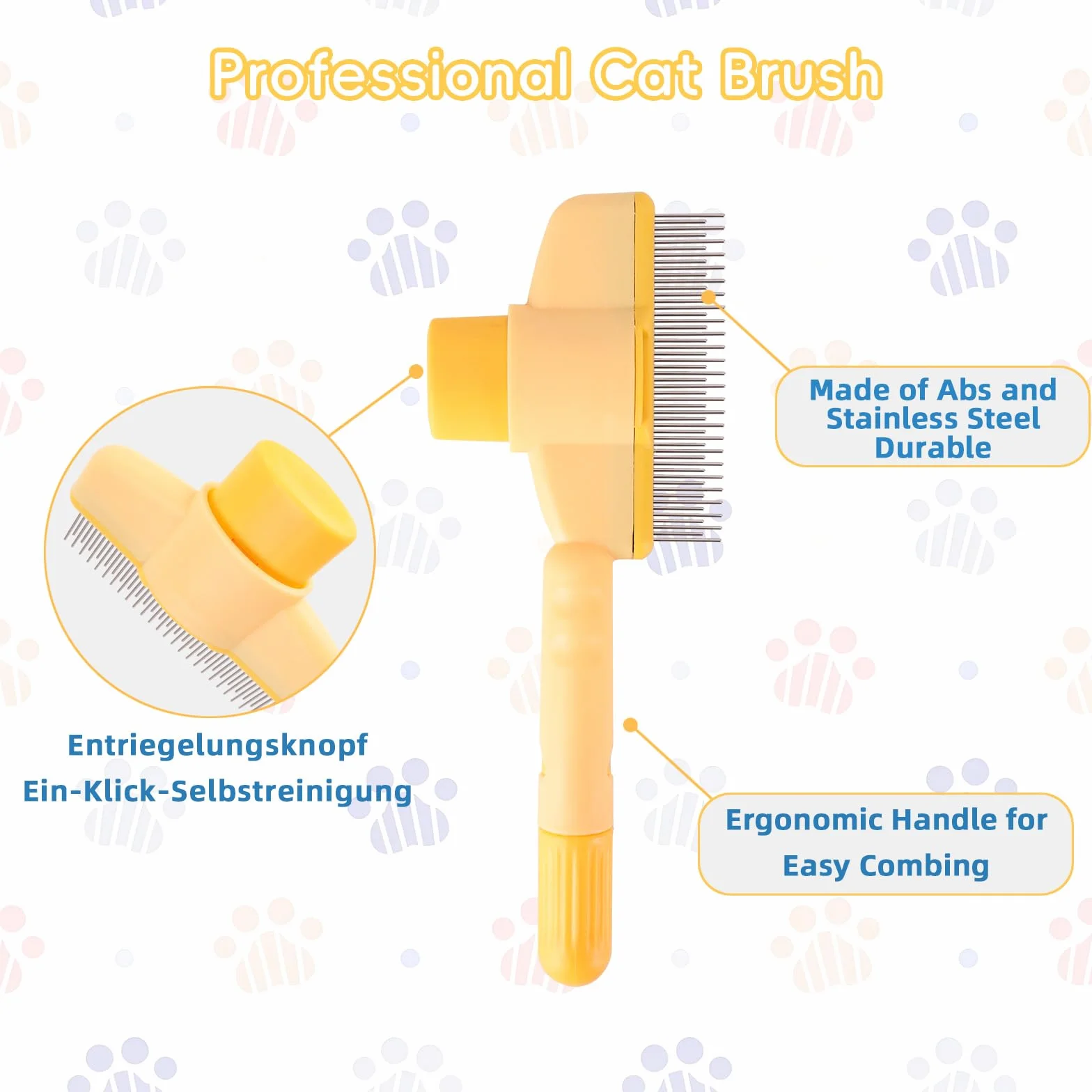 Brosses pour chat lot de 2, design doux, élimine poils morts