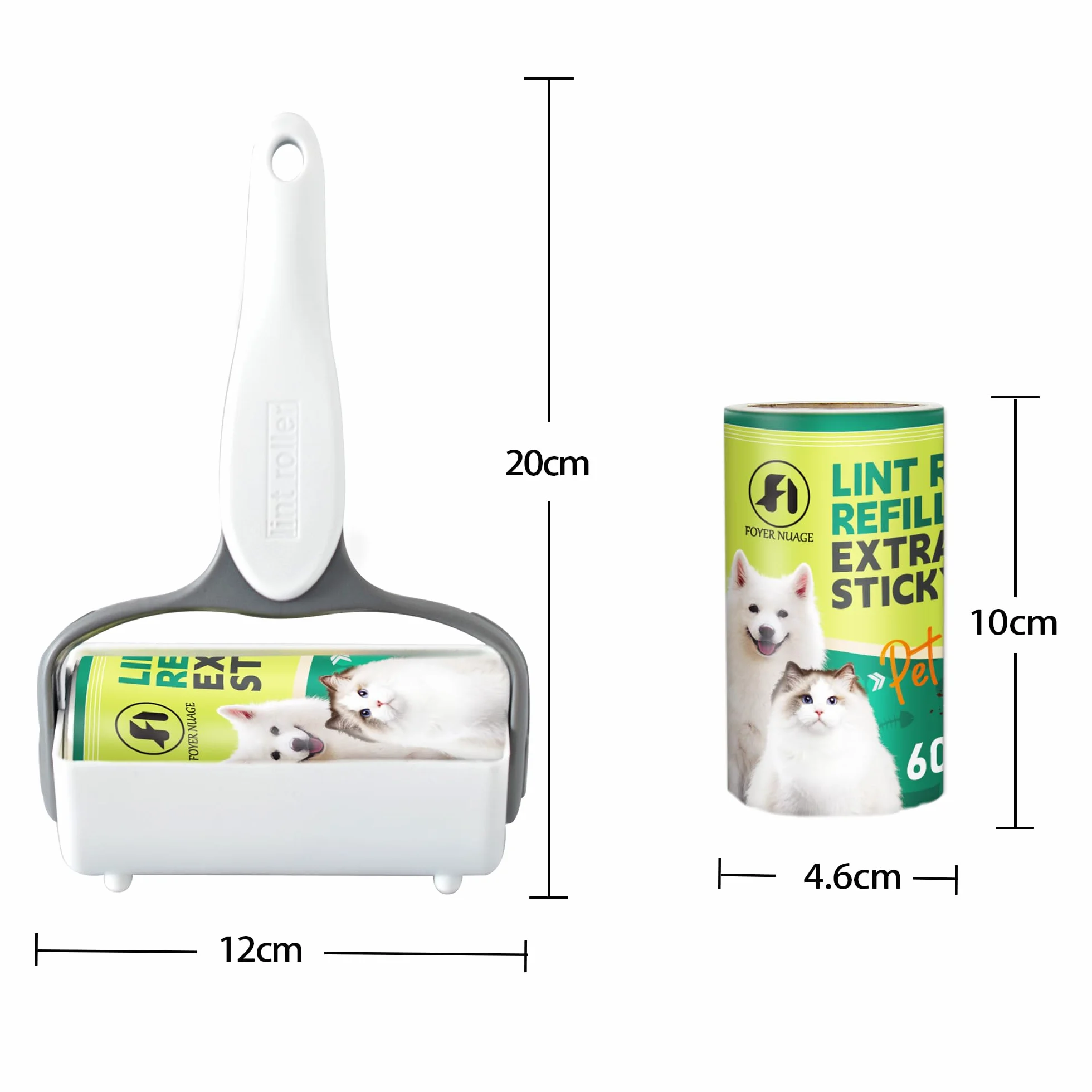 Rouleau Adhésif pour Poils d'Animaux 5 Recharges 300 Feuilles - Élimine Poils Chien Chat sur Vêtements Canapé