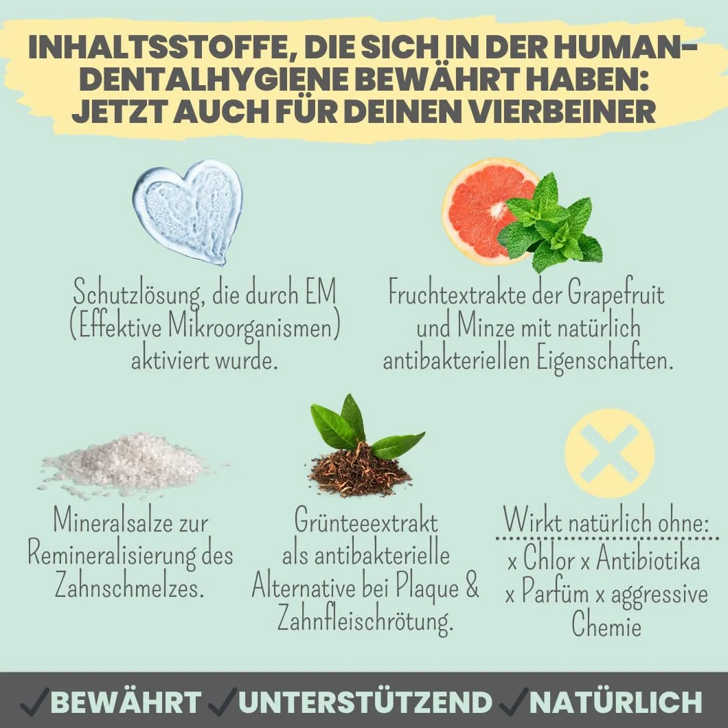 noms+ Spray dentaire pour chiens et chats [réserve annuelle] Spray élimine la plaque dentaire 100 % naturel, contre le tartre, la mauvaise haleine, la plaque dentaire pour le nettoyage des dents et