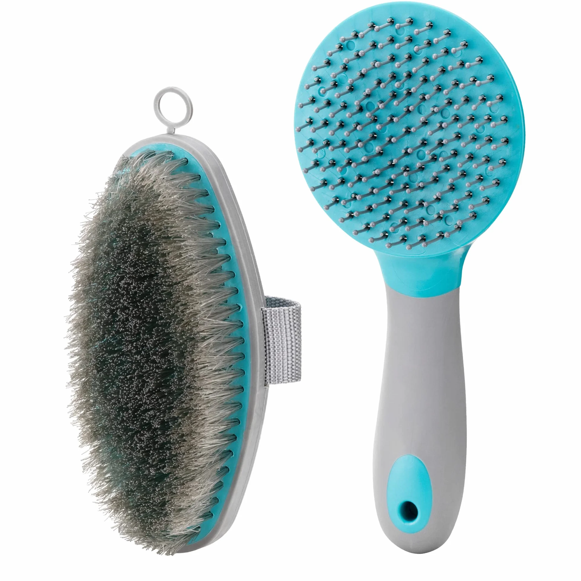 Navaris Brosse Cheval équitation - Kit 2X Brosse de pansage pour crinière Corps Queue - Accessoires démêlage Soin Chevaux