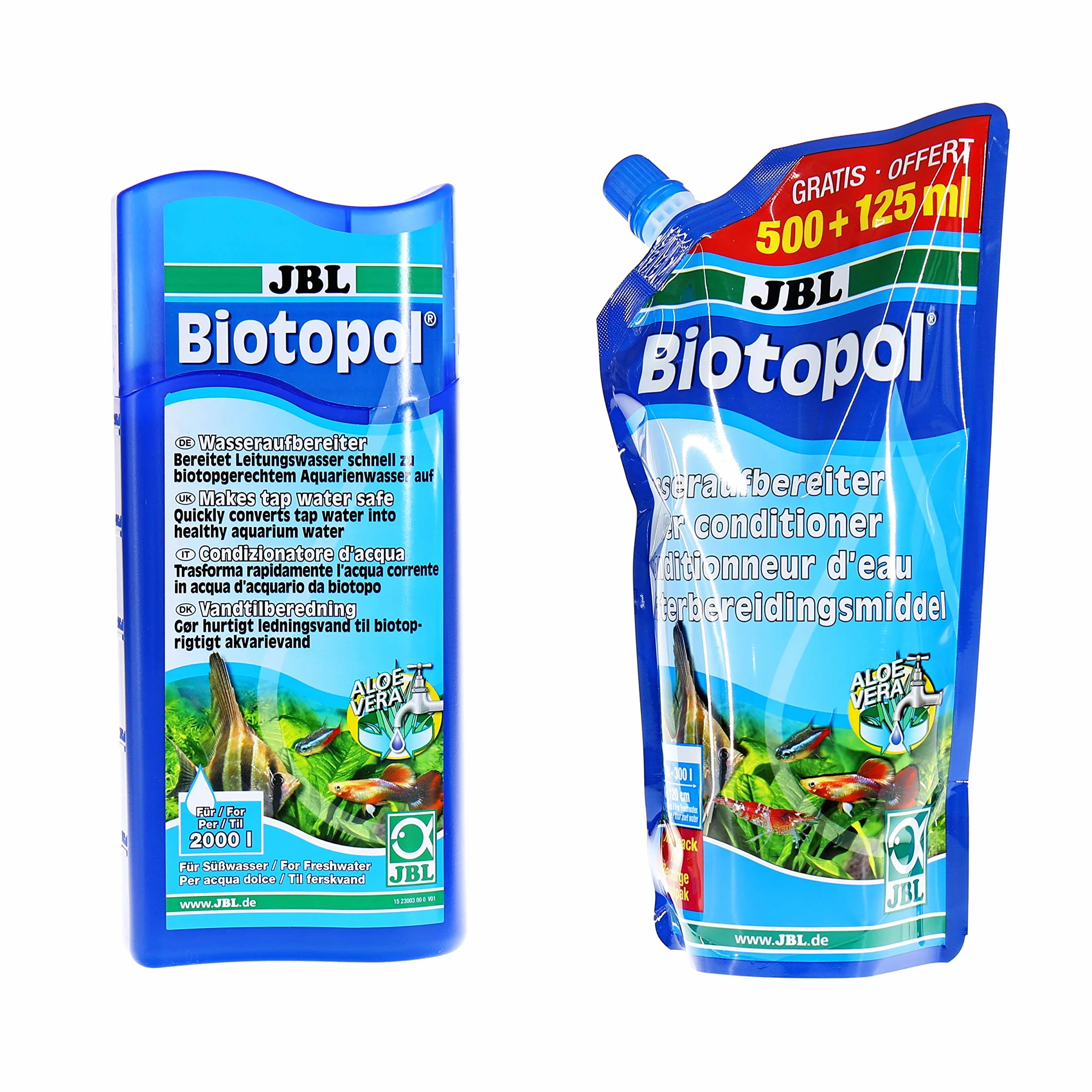 JBL Biotopol Recharge Traitement de l'eau pour Aquariophilie 500+125 ML