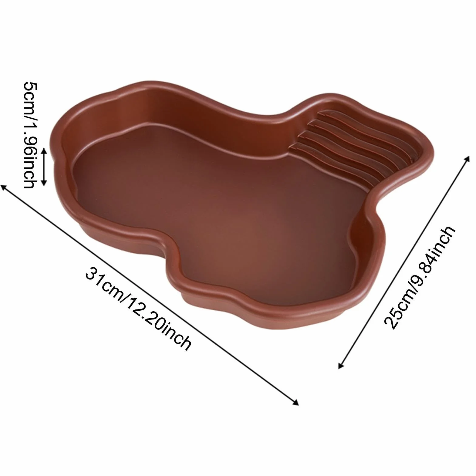 Baignoire Reptiles ABS avec Rampe, Grande Piscine Bain Tortue, Plat Alimentation Antidérapant, Ornement Aquarium Tortue