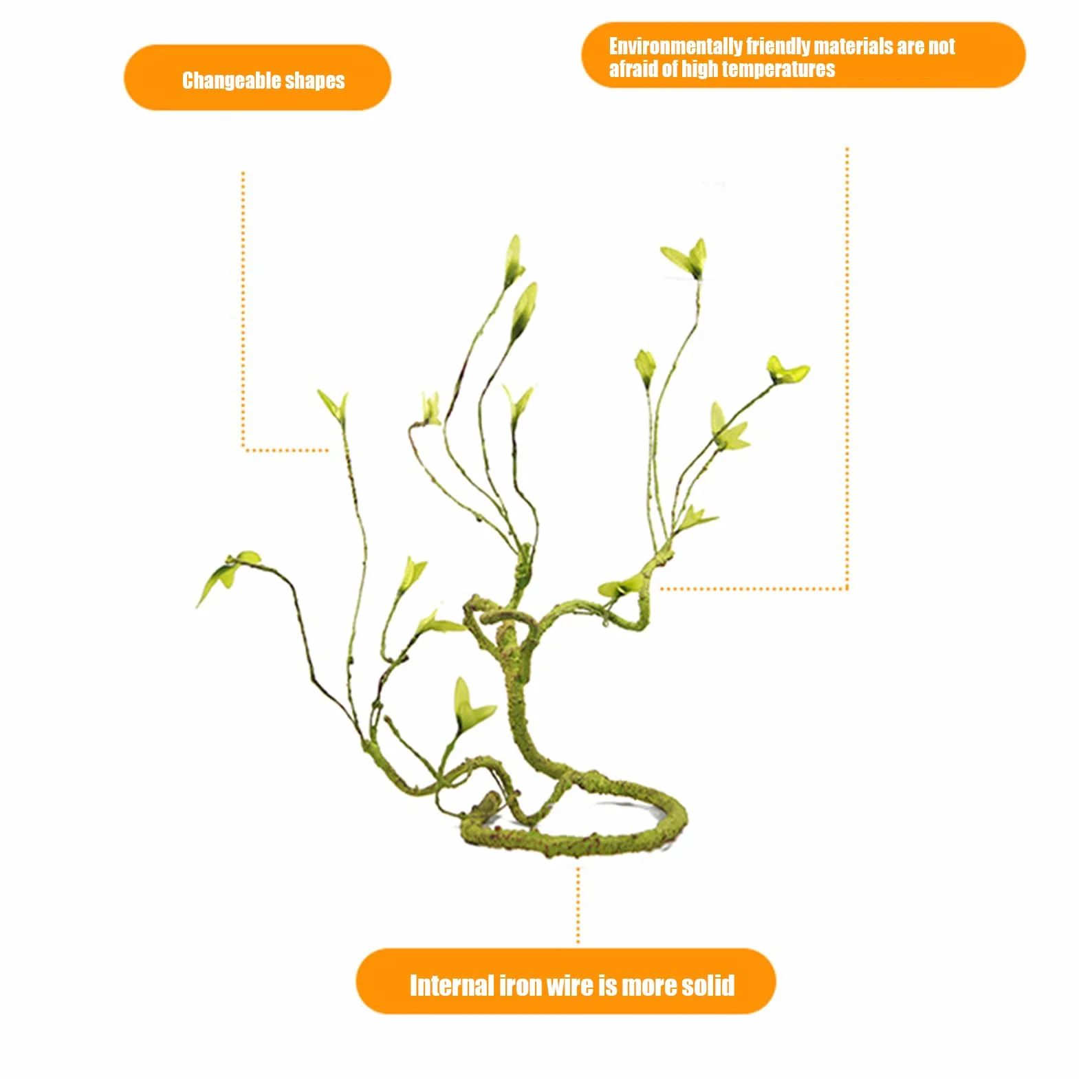 Générique Branches pour Reptiles Grimpeurs - Accessoires De Cage pour Caméléons | Décor De Vignes Artificielles Naturelles pour Dragon Barbu Grenouille Serpent Crabe De Terre Tarentule