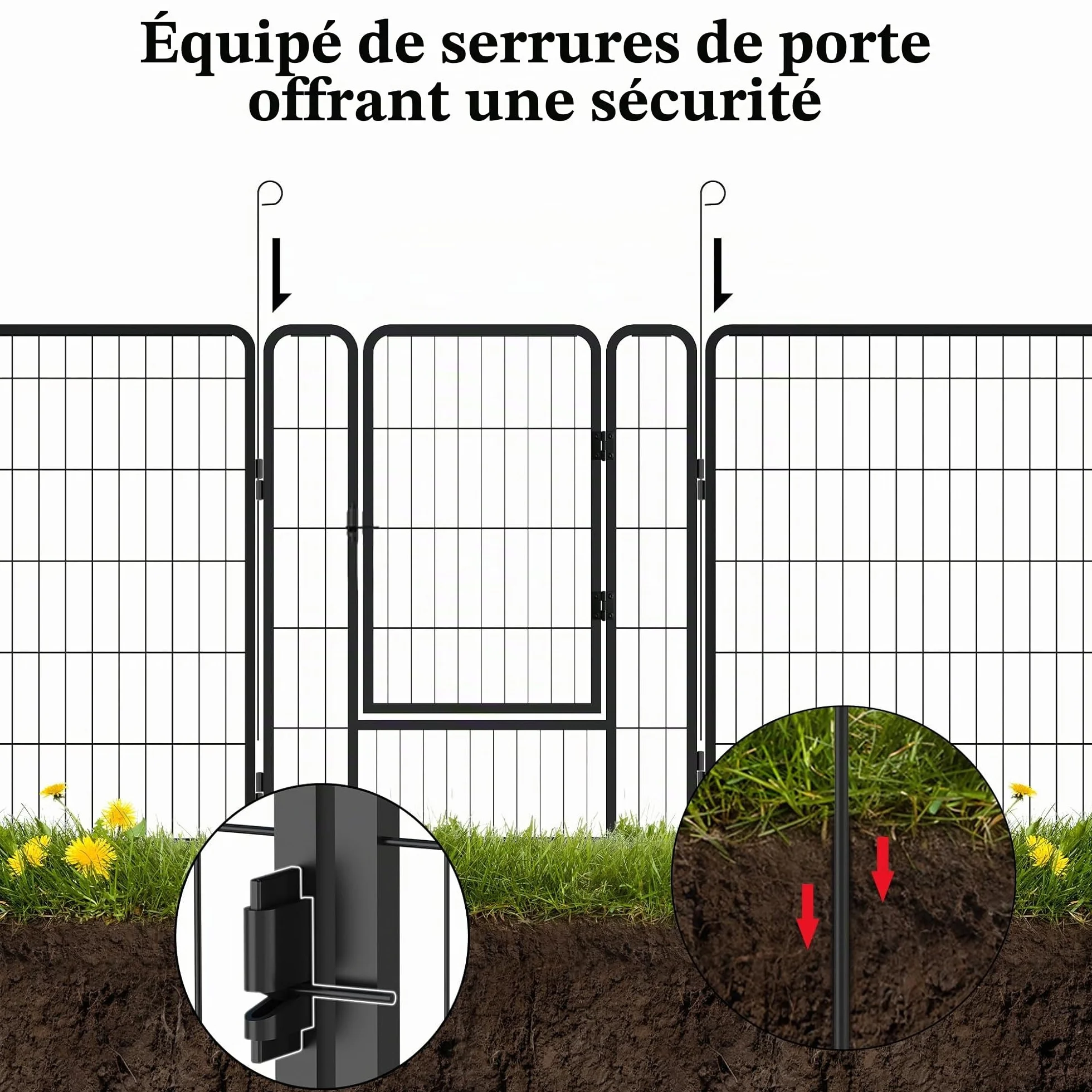 Enclos pour chiot DIY Pliable 8 panneaux grillagés 80x65 cm