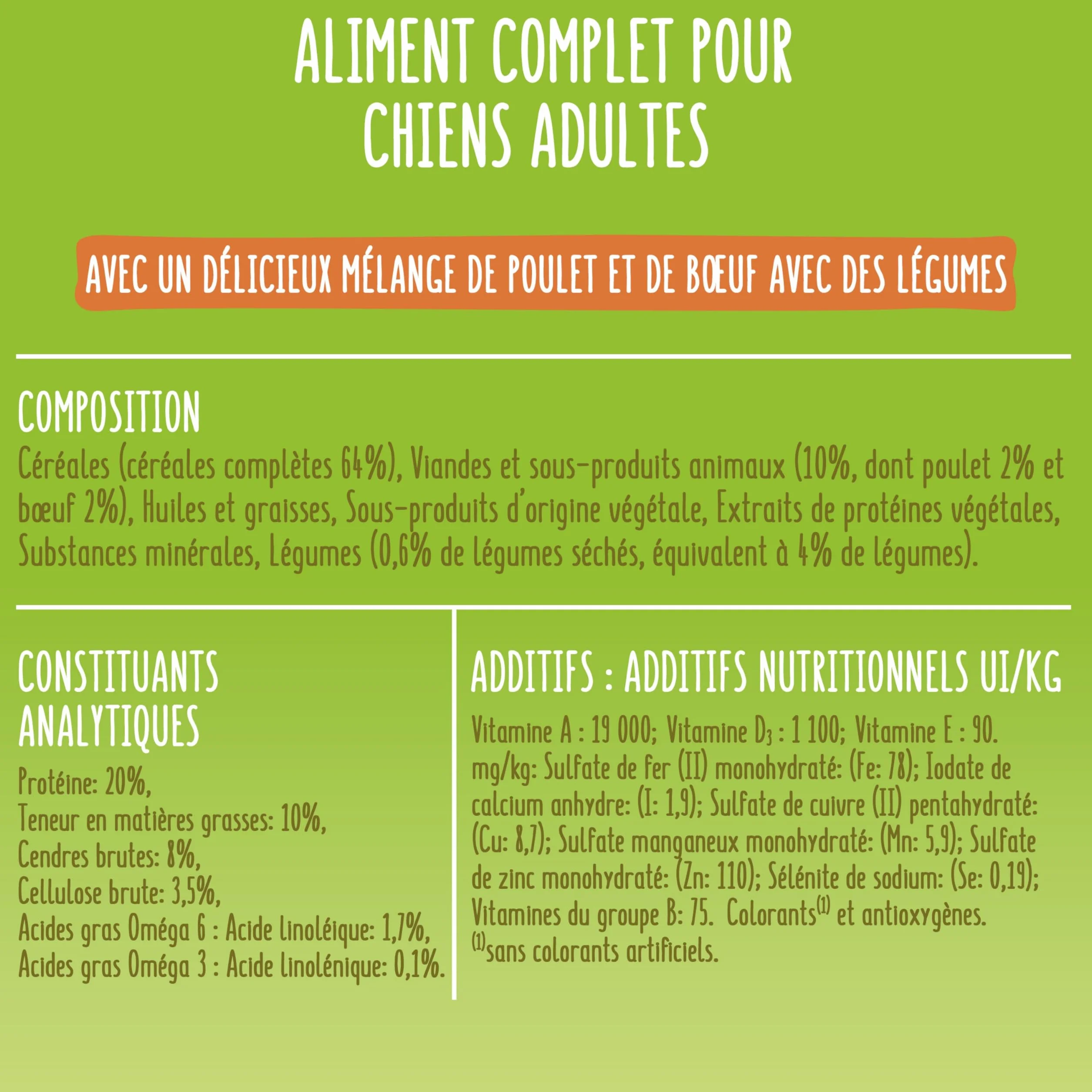 FRISKIES Balance Croquettes pour Chiens Adultes au Poulet, Boeuf et Légumes 12 kg