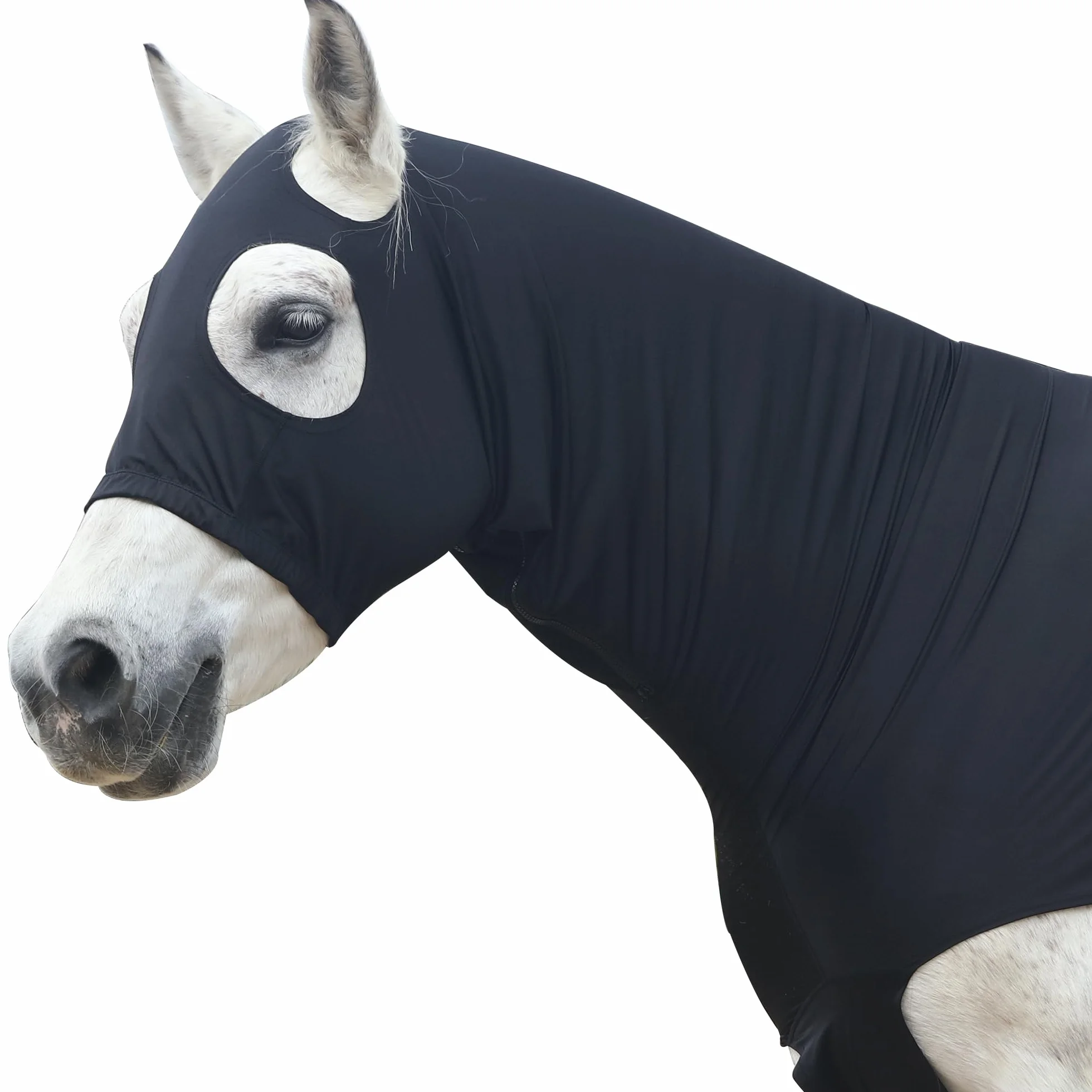 Cagoule Élastique Cheval avec Fermeture Éclair Noir Medium