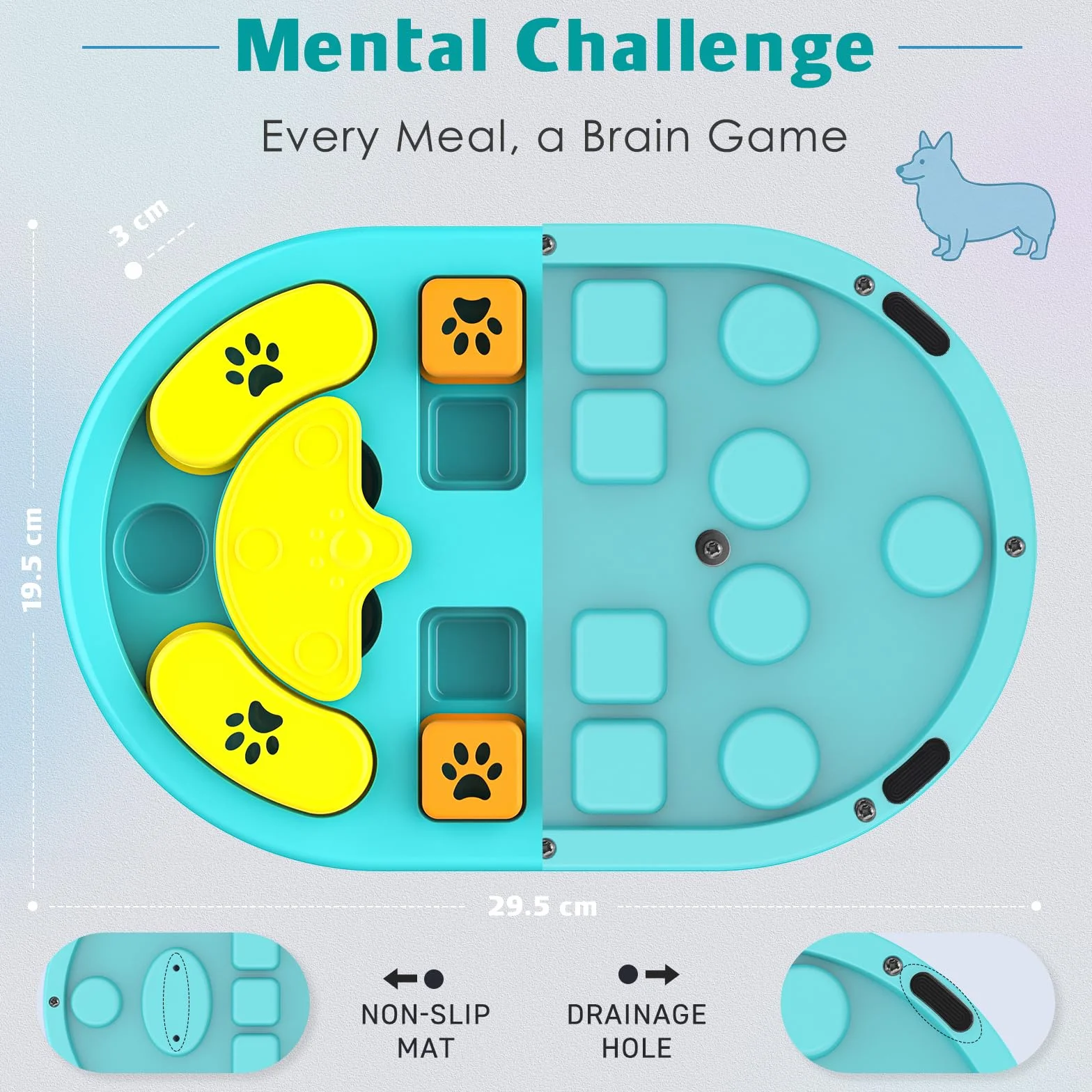 Jouet Interactif Chien Contre L'Ennui avec Sons Grincement, Jouet Intelligence Lavable pour Petits Chiens, Orange Jaune