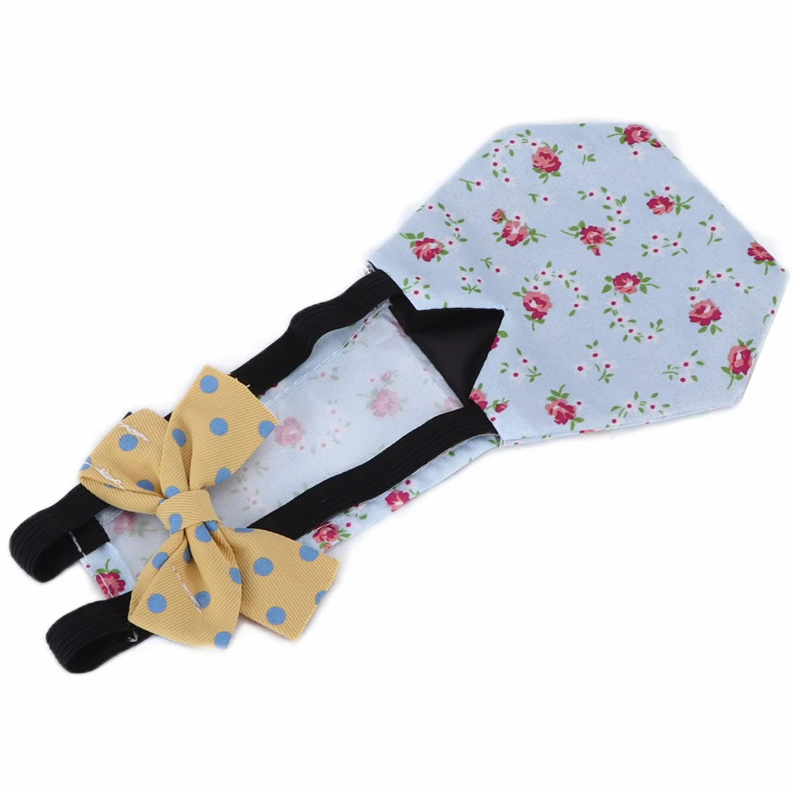 Couche Lavable pour Canard Poulet Oie avec Poche Intérieure Arc, Taille S, Fleur Bleue
