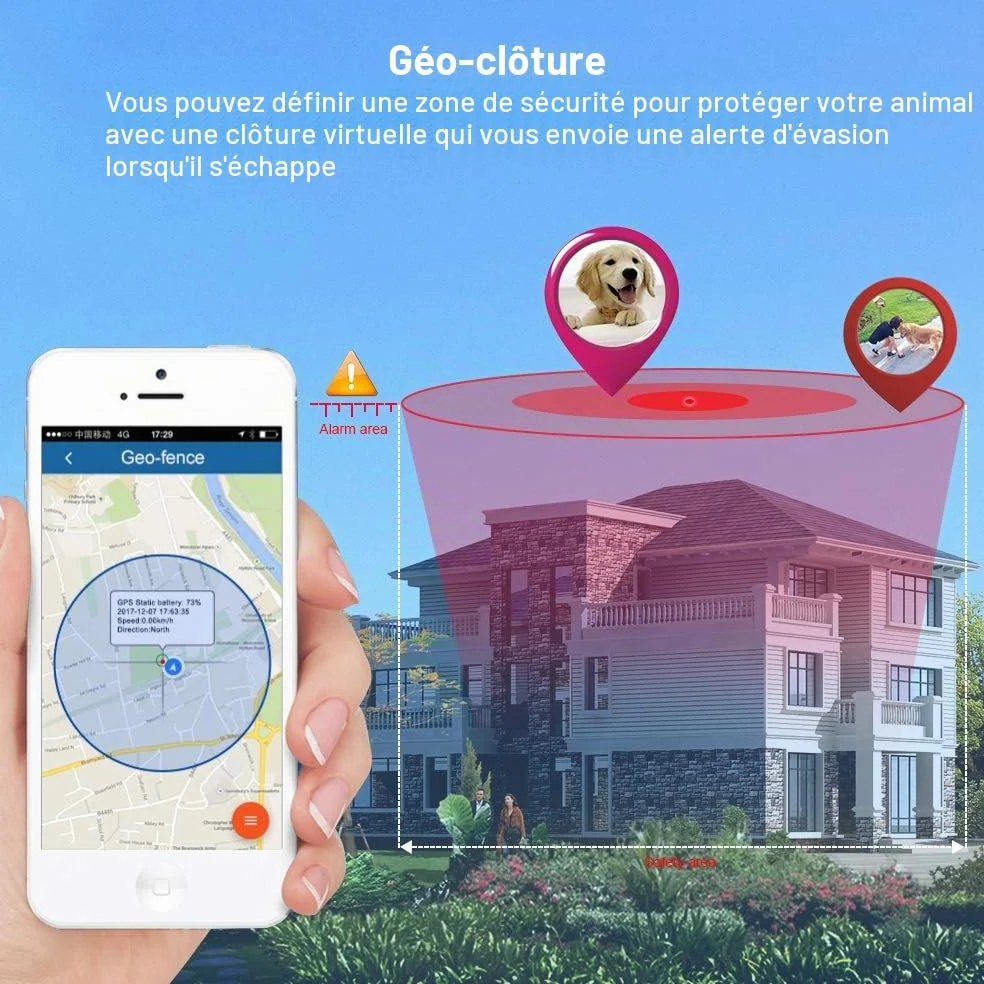 TKMARS Traceur GPS 4G pour Grands Animaux (Chiens de Chasse, Chevaux, Bétail) | Collier GPS Étanche IP66 | Suivi en Temps Réel et Historique | Autonomie 30 Jours | Alerte Geo-Clôture TK935