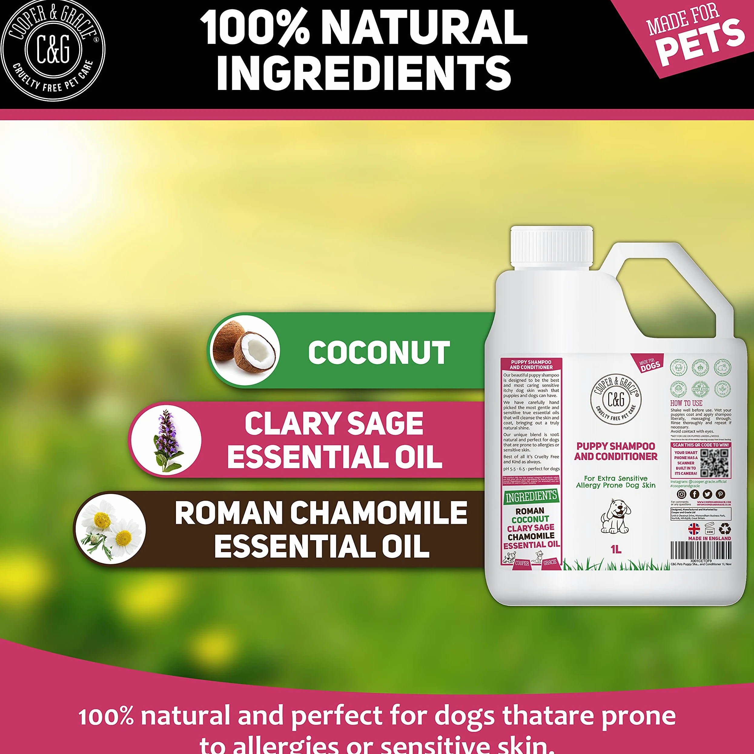C&G Pets Shampoing et après-shampoing pour chiot 1 l
