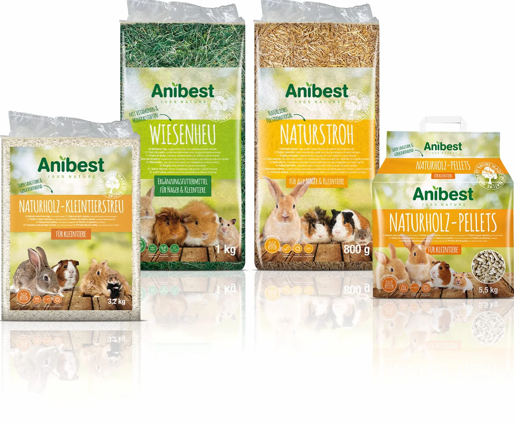 Anibest Paille Naturelle, Litière 100% Naturelle pour Petits Animaux, Rongeurs, Lapins, Hamsters, Cochons d'Inde