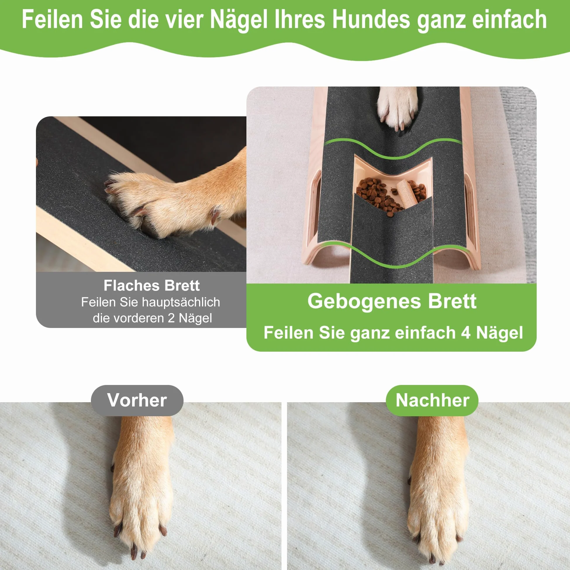 Planche à griffer pour Grands Chiens avec boîte à friandises, Jouet pour Lime à Ongles et raccourcissement des Griffes latérales Plus Facile (XL, avec boîte à friandises)