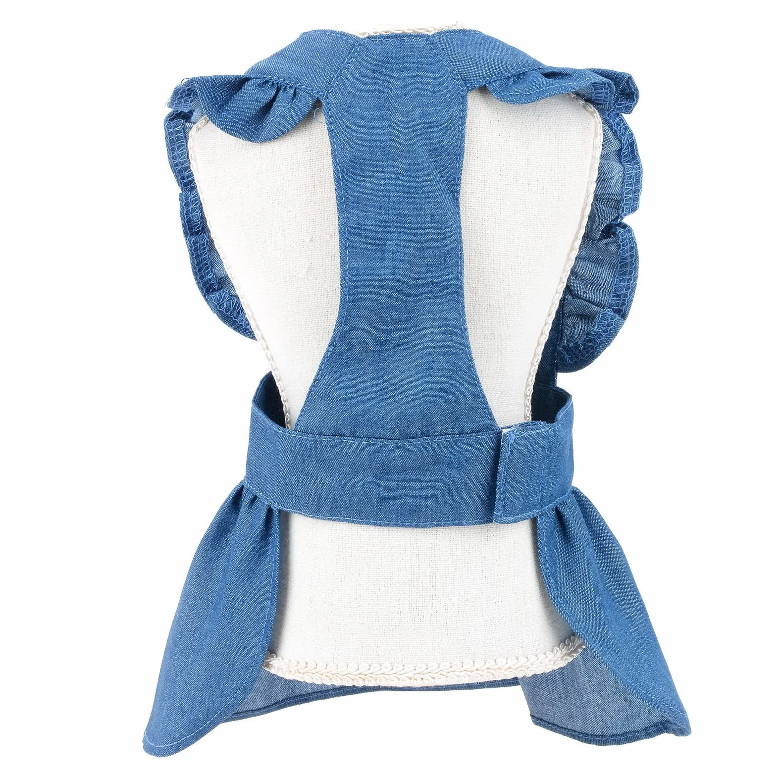 Robe Harnais en Jean pour Chien Bleu Foncé Taille L avec Anneau en D