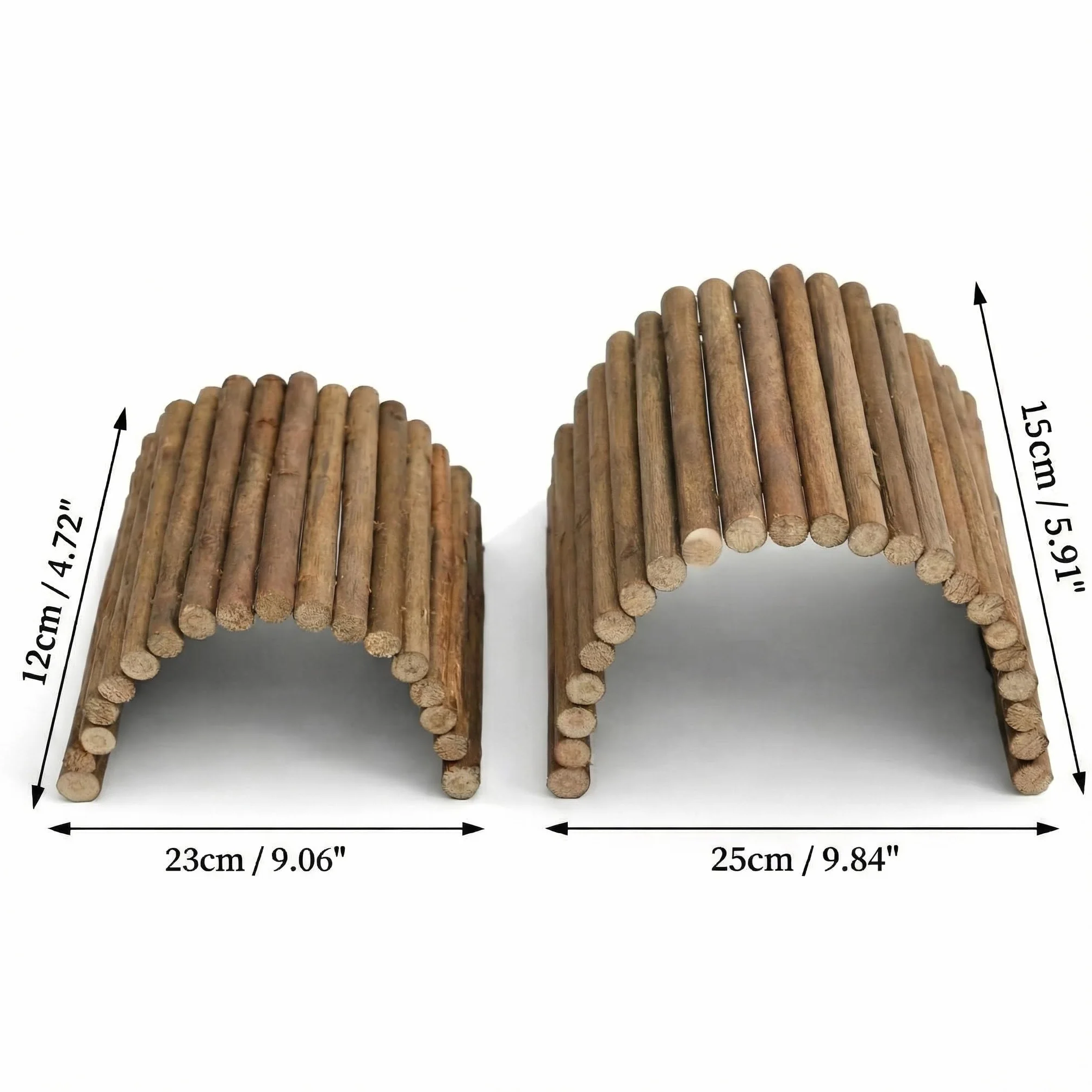 Accessoires Lapin Hamster en Bois Naturel, Pont Tunnel Flexible pour Rongeurs, Jouet pour Cage Lapin