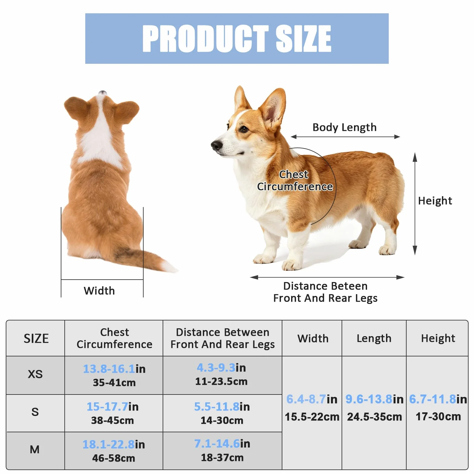 Fauteuil roulant pour chien - Pour pattes arrière - Chariot d'aide à la mobilité réglable - Cadre en aluminium léger pour petits chiens/chats - Paralysie, handicap (bleu, XS (poids jusqu'à 3,5 kg)