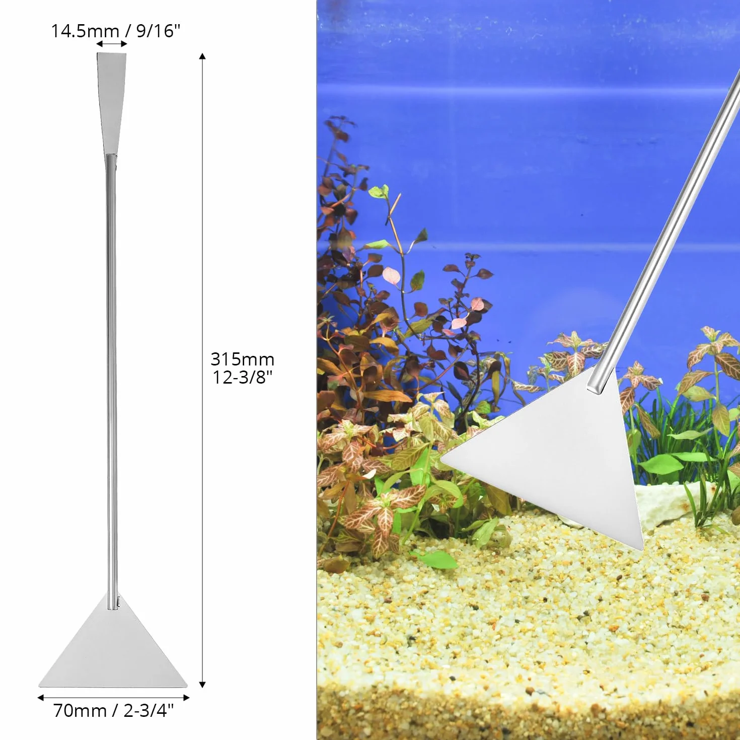QWORK 4-en-1 kit aquascape aquarium, ensemble ciseaux pincettes spatules acier inoxydable