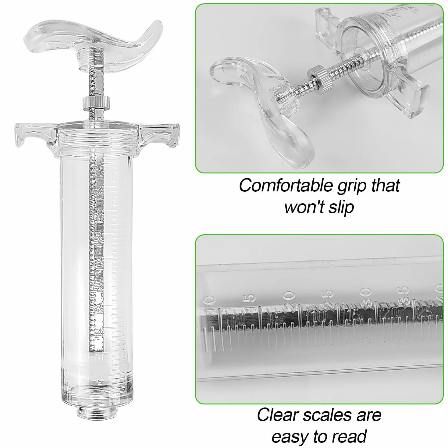 Seringue pour animaux de compagnie en plastique et acier inoxydable pour oiseaux et volailles