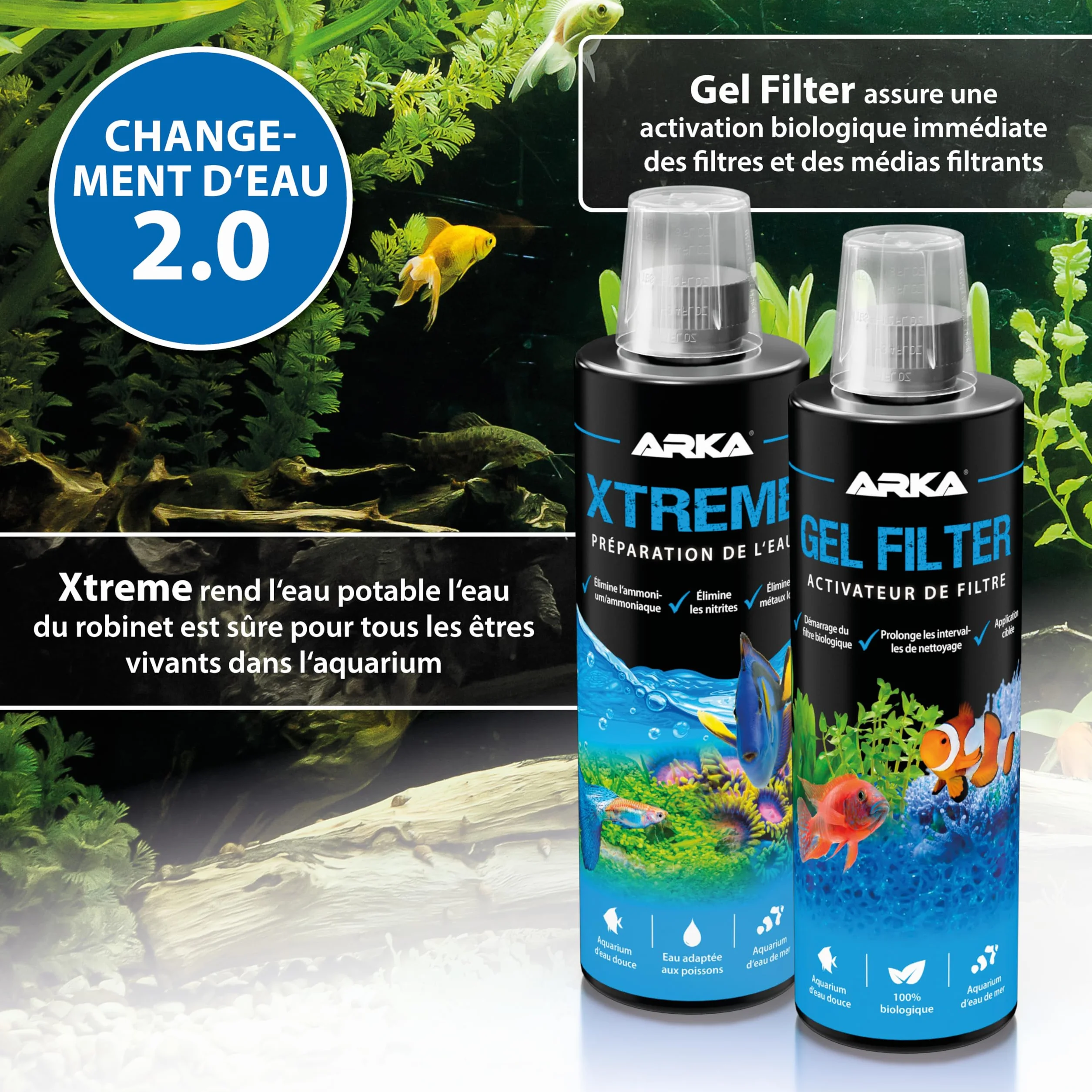 MICROBE-LIFT Xtreme - Préparateur d'eau pour Une Eau d'aquarium adaptée aux Poissons, neutralise Les substances Toxiques pour Les Poissons présentes dans l'eau du Robinet