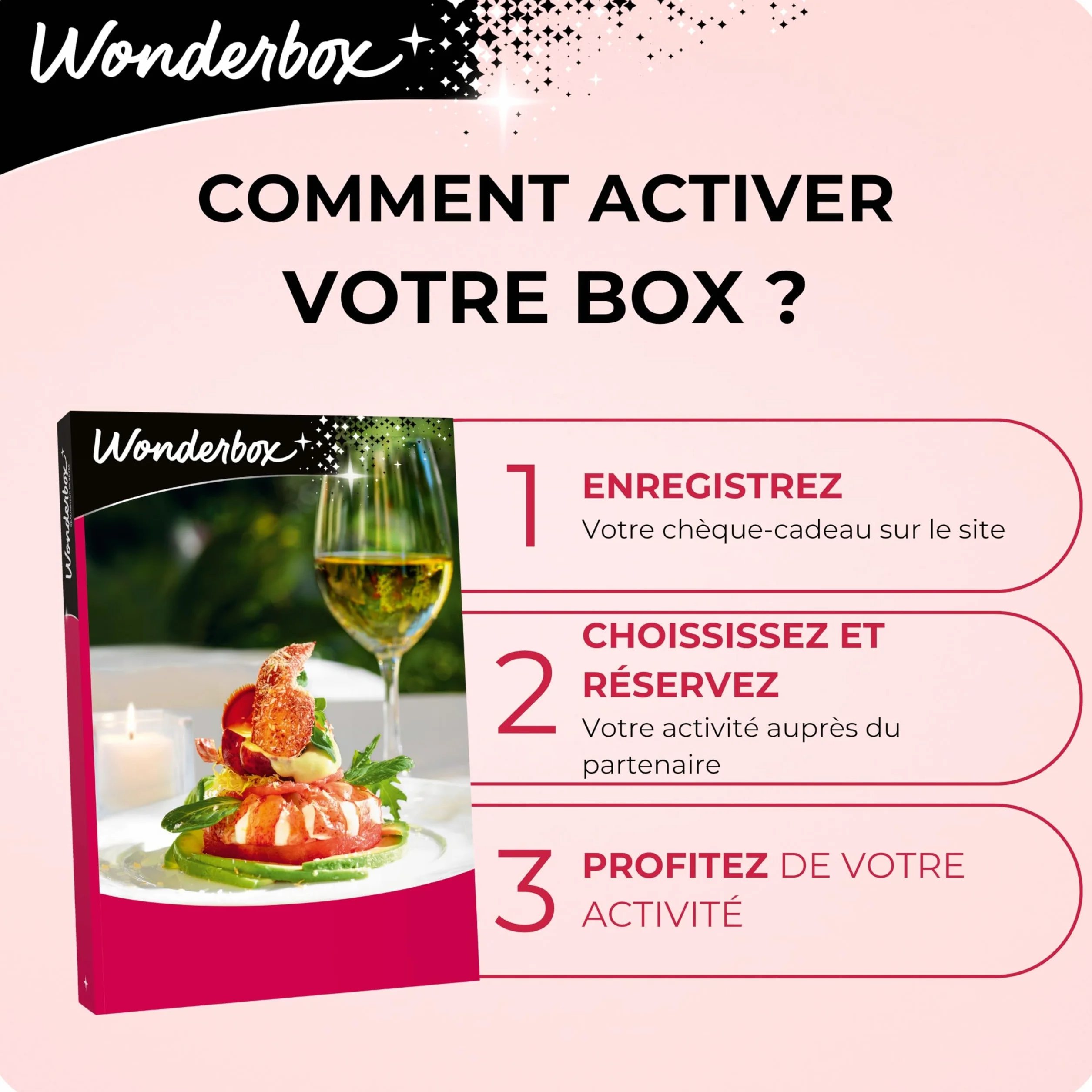 Wonderbox Coffret Cadeau Dîner d'Exception 1070 Restaurants Gastronomiques pour 2 Personnes