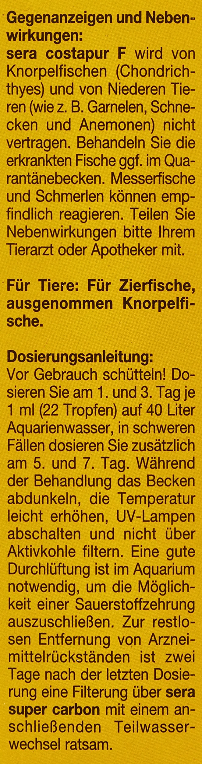 Sera Costapur Conditionneur d’Eau pour Aquariophilie 50 ML