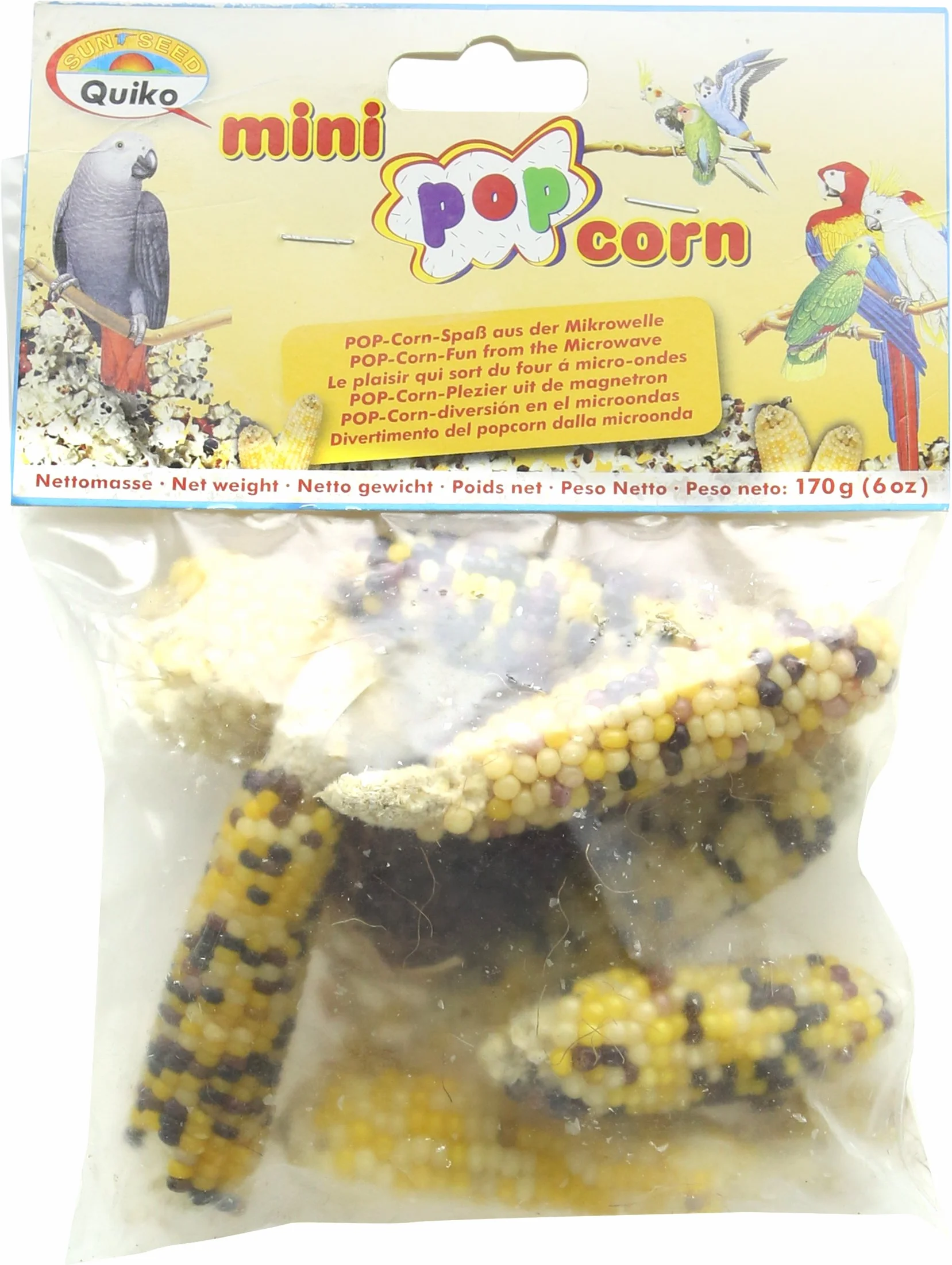 Quiko Mini Pop Corn pour Oiseaux 170g - épis de maïs Naturel