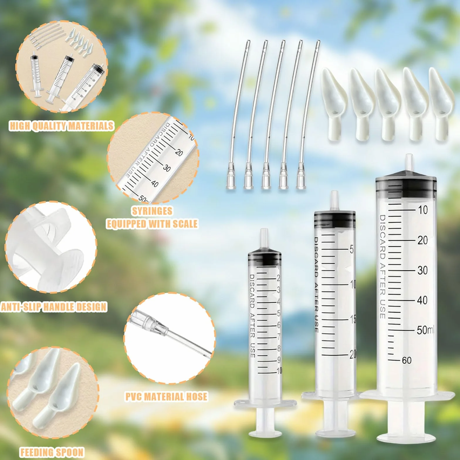 Suxgumoe Seringue d'alimentation pour bébé oiseaux perroquets avec tube gavage