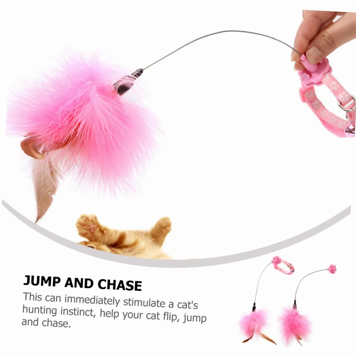 Milisten 2pièces Jouets Interactifs pour Chats avec Plumes Canne à Jouer pour Instinct De Chasse des Félins Idéale pour Jeu Intérieur