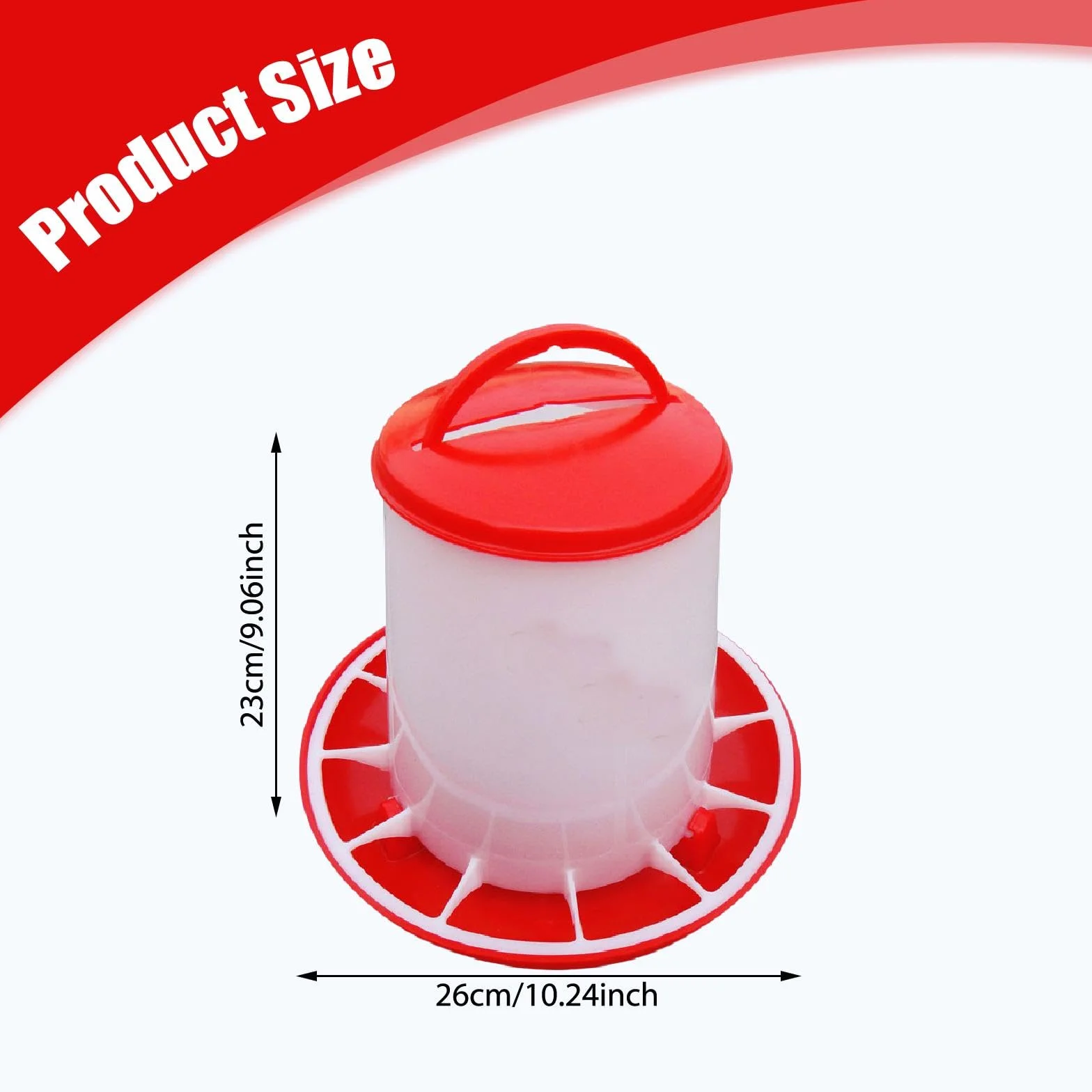Mangeoire Suspendue pour Basse-Cour 3 kg, Distributeur Nourriture et Eau PP, Seau Alimentation Anti-Bactérienne pour Poules Canards