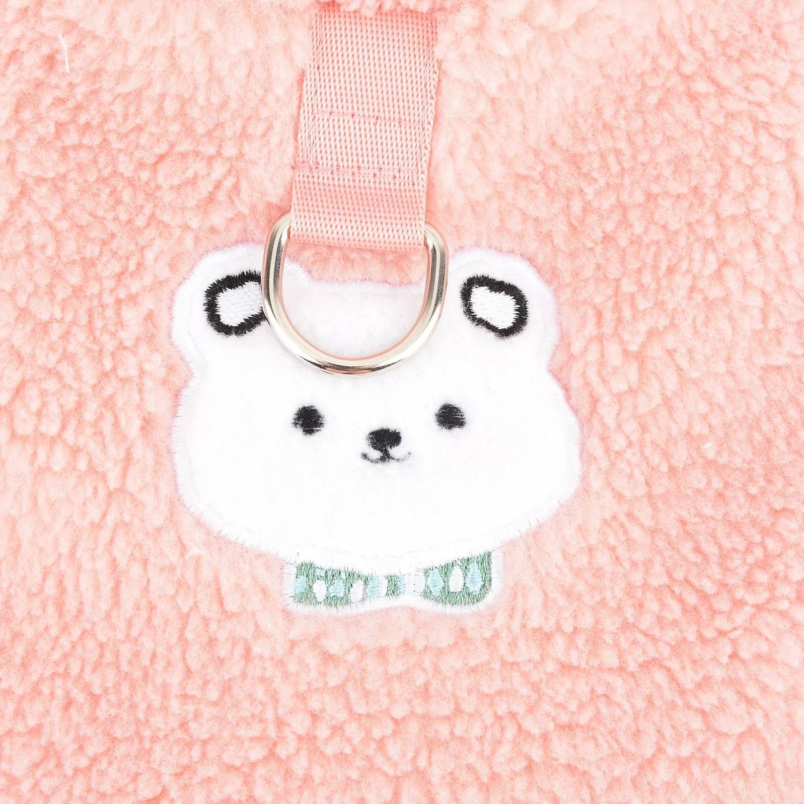 Zunea Robe d'hiver pour Chien Pull Polaire Chaude Manteau avec Anneau en D Motif Ours Rose S