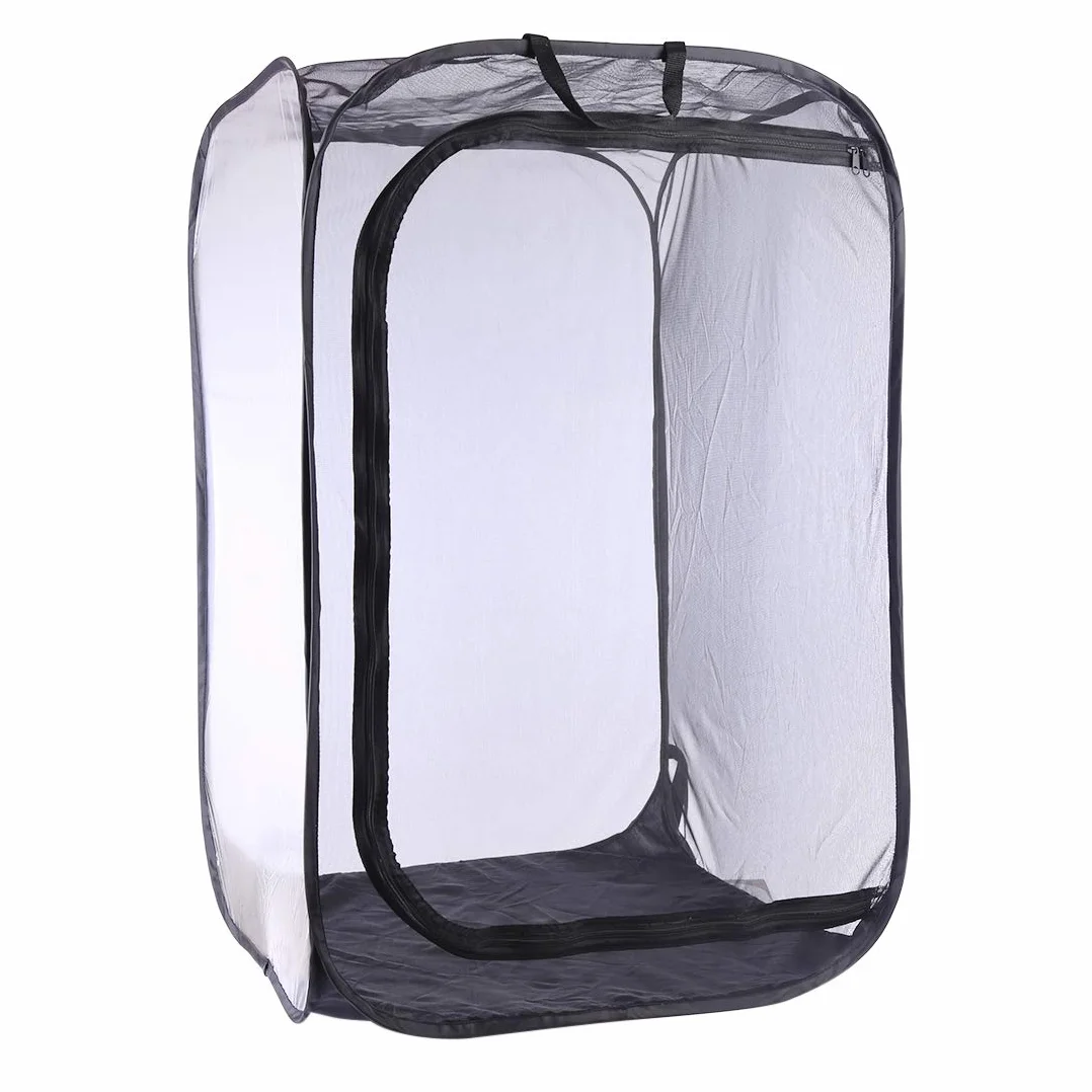 Insecte Papillon Cage de Protection Pliable Noir 60x60x90 cm Large