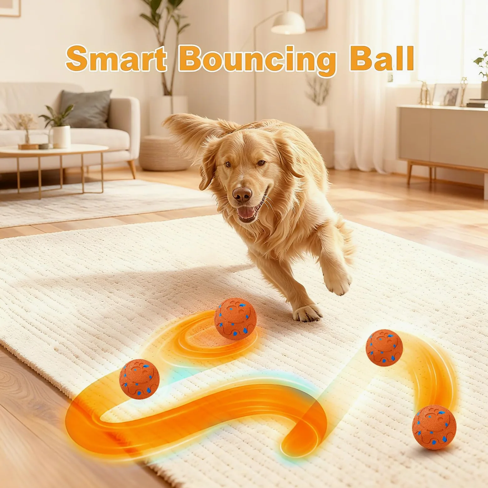 Jouet interactif pour chien, jouet pour chien à mouvement automatique et roulant avec 3 modes, balle intelligente activée par le mouvement pour chiens M/L, rechargeable par USB, E-TPU résistant à la