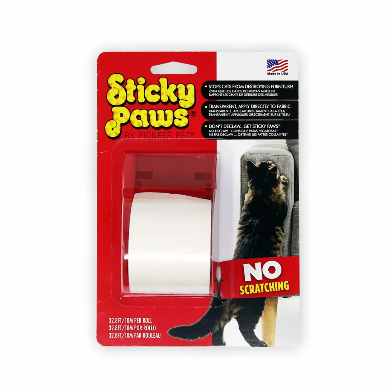 Sticky Paws Adhésif Protection Meubles Griffes Chat 10 m