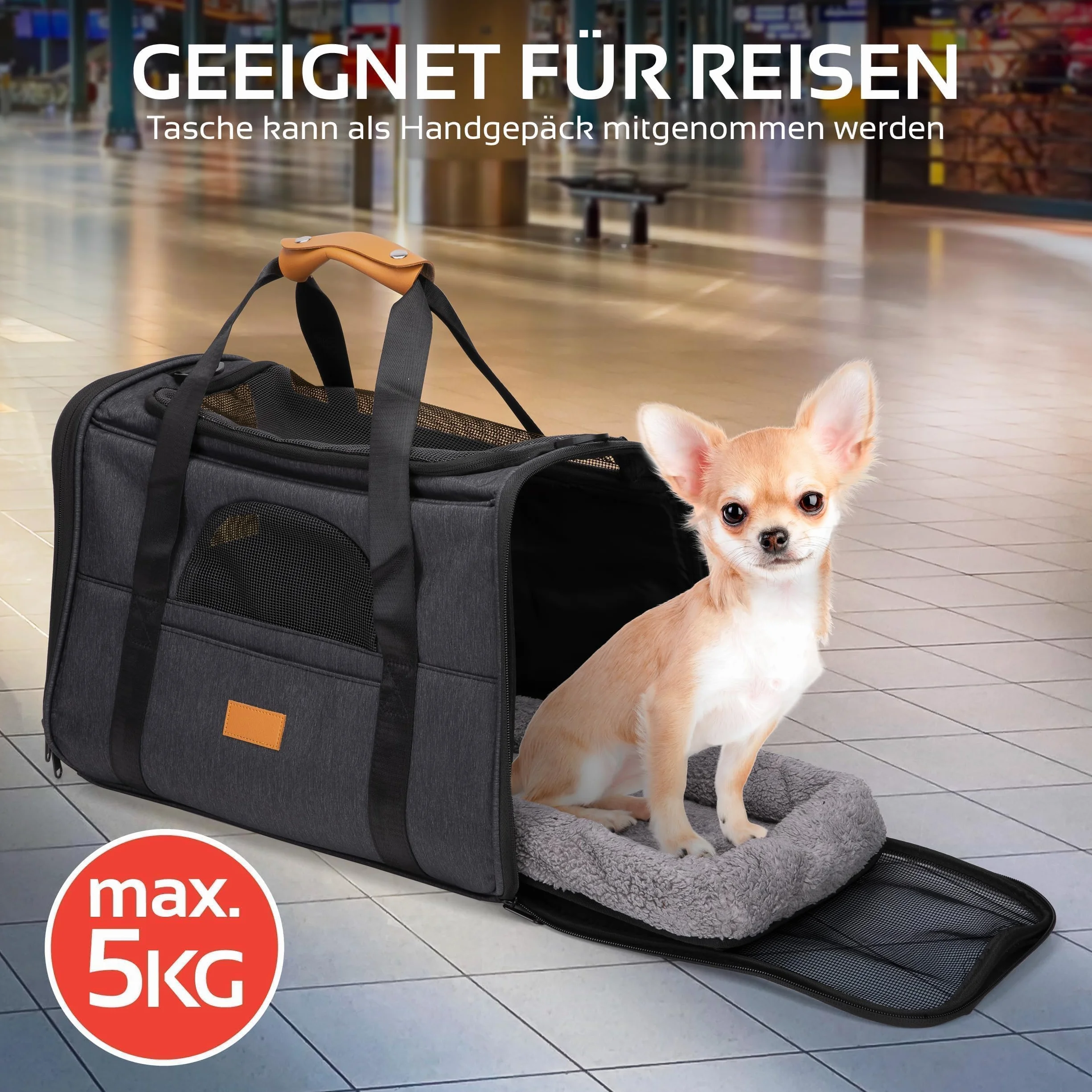 maxxpro Sac de Transport Animal 44x31x34 cm Gris