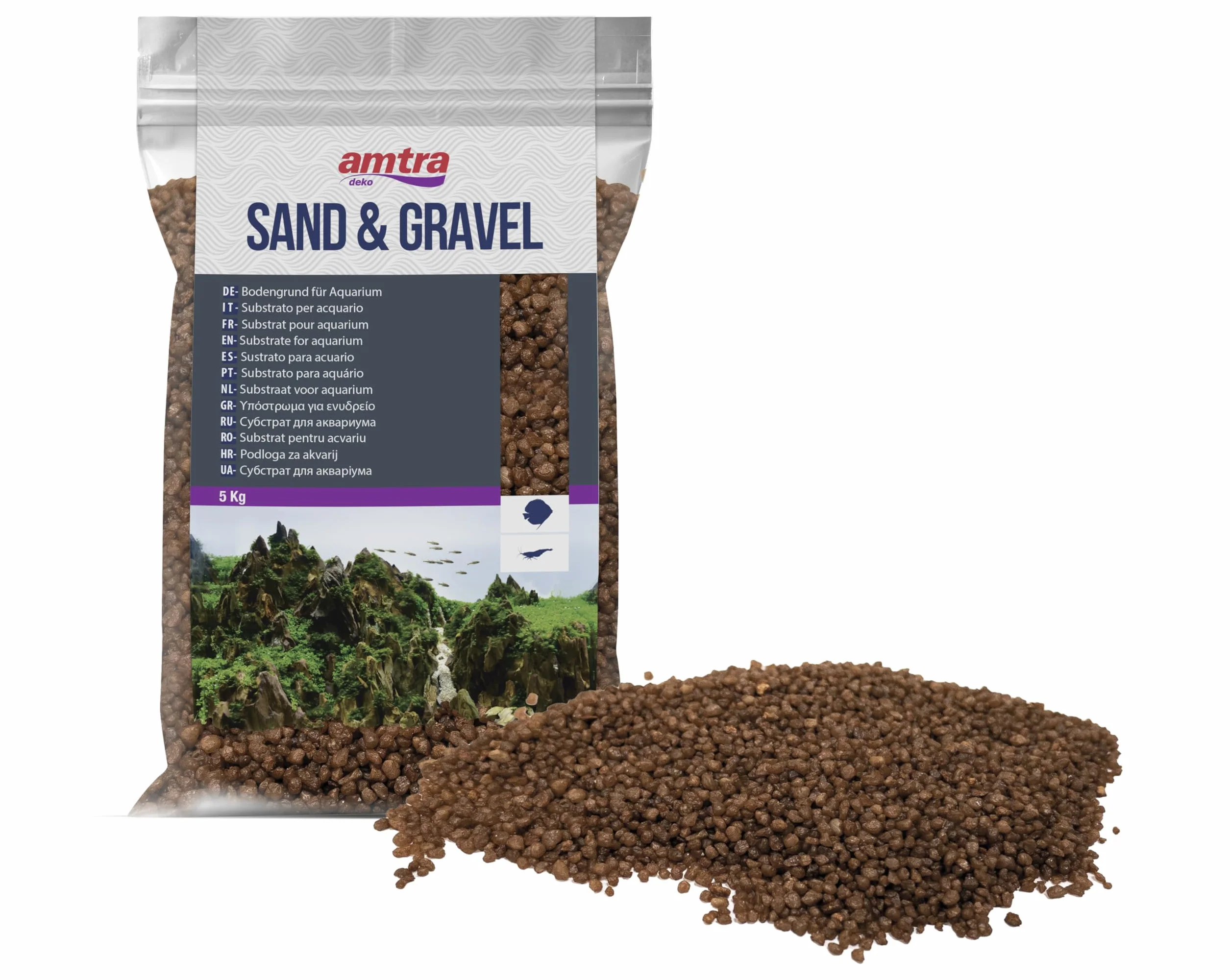 Amtra Céramisé Marron 1,6-2 mm 5 kg Fond Naturel Aquariums