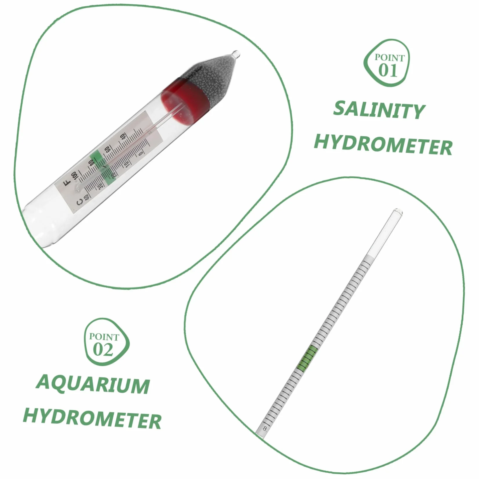 OUNONA Hydromètre Salinité Précis Testeur Qualité Eau Mer Aquarium Réservoir Poissons