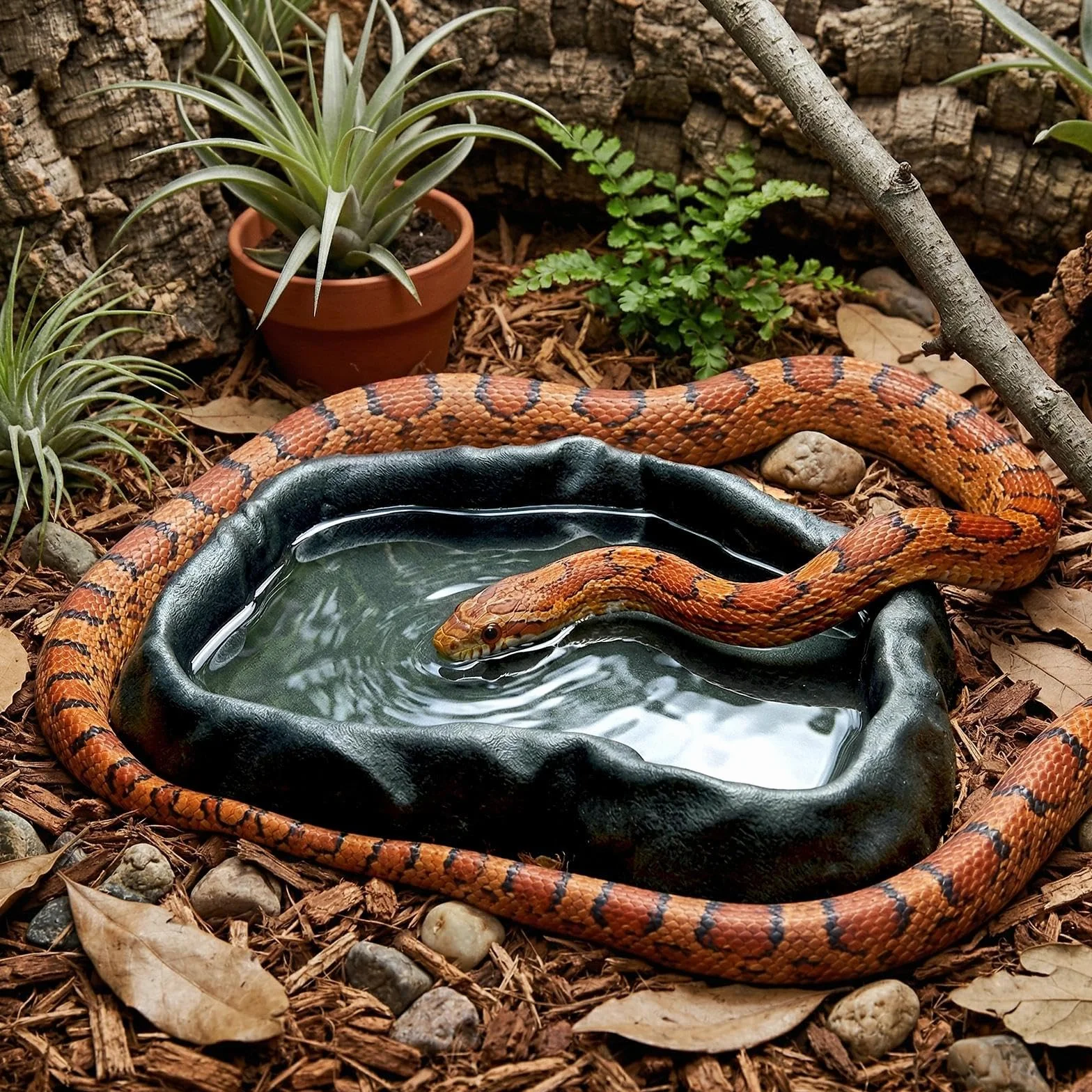 Abreuvoir Tortue Terrestre, Gamelle Eau/Nourriture Plastique 2 Pièces pour Terrarium Reptile