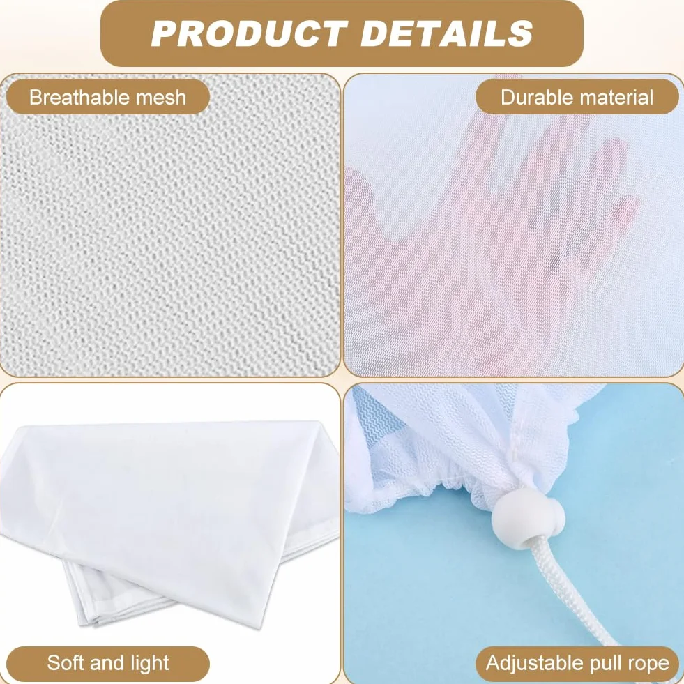 Sacs de transport en maille pour ruche polyester durable avec cordon de serrage sécurisé