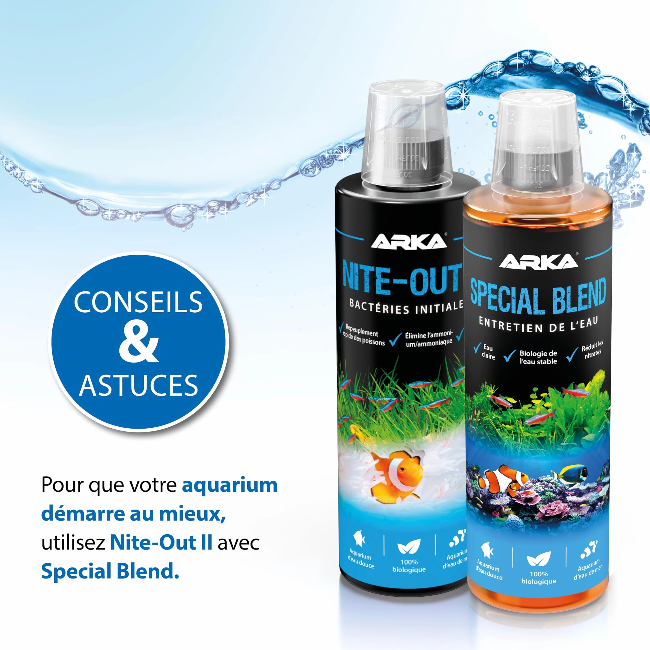 ARKA Bactéries de démarrage Aquarium 118 ML