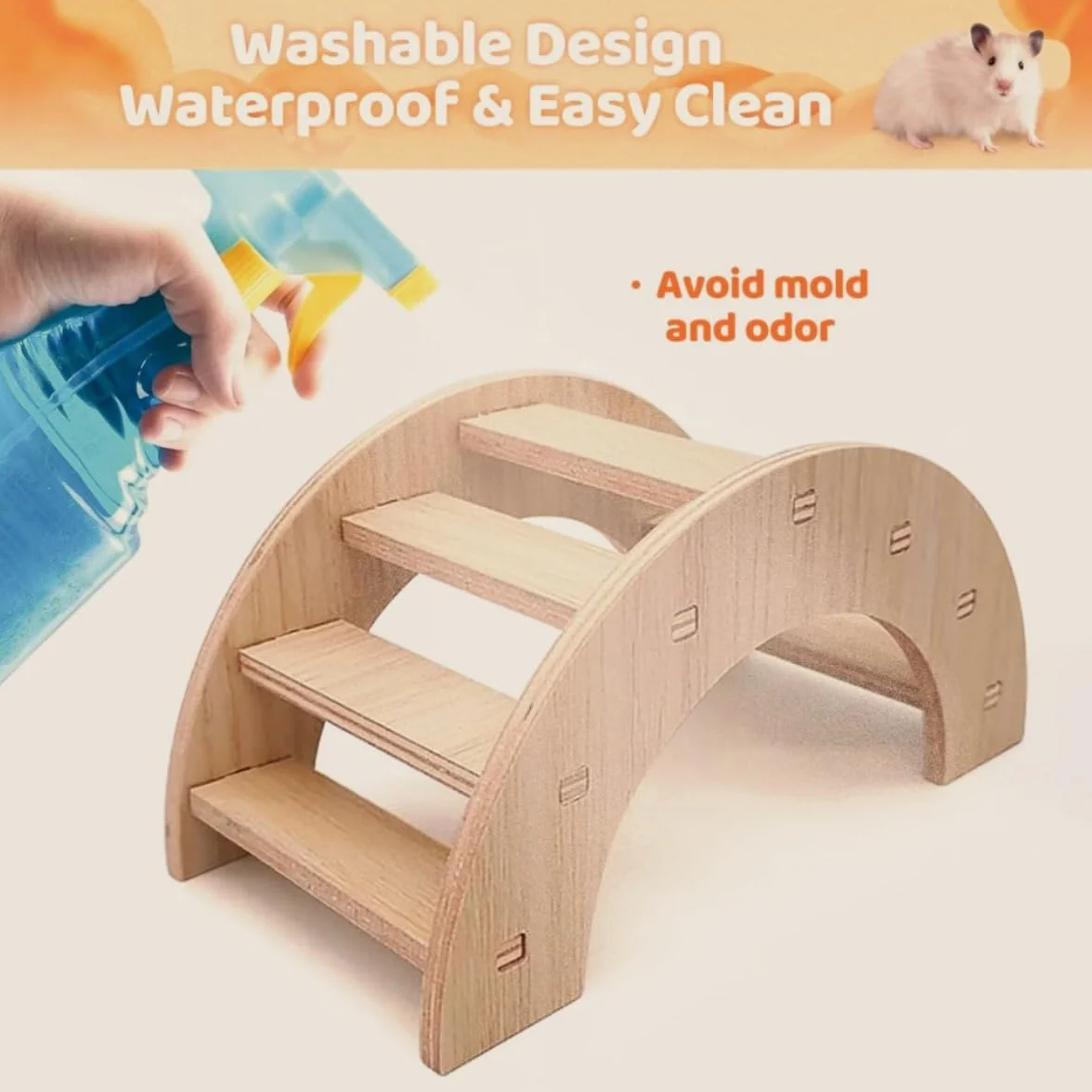 Pont en Bois pour Hamster, Accessoires pour rongeurs, Jouet d'escalade