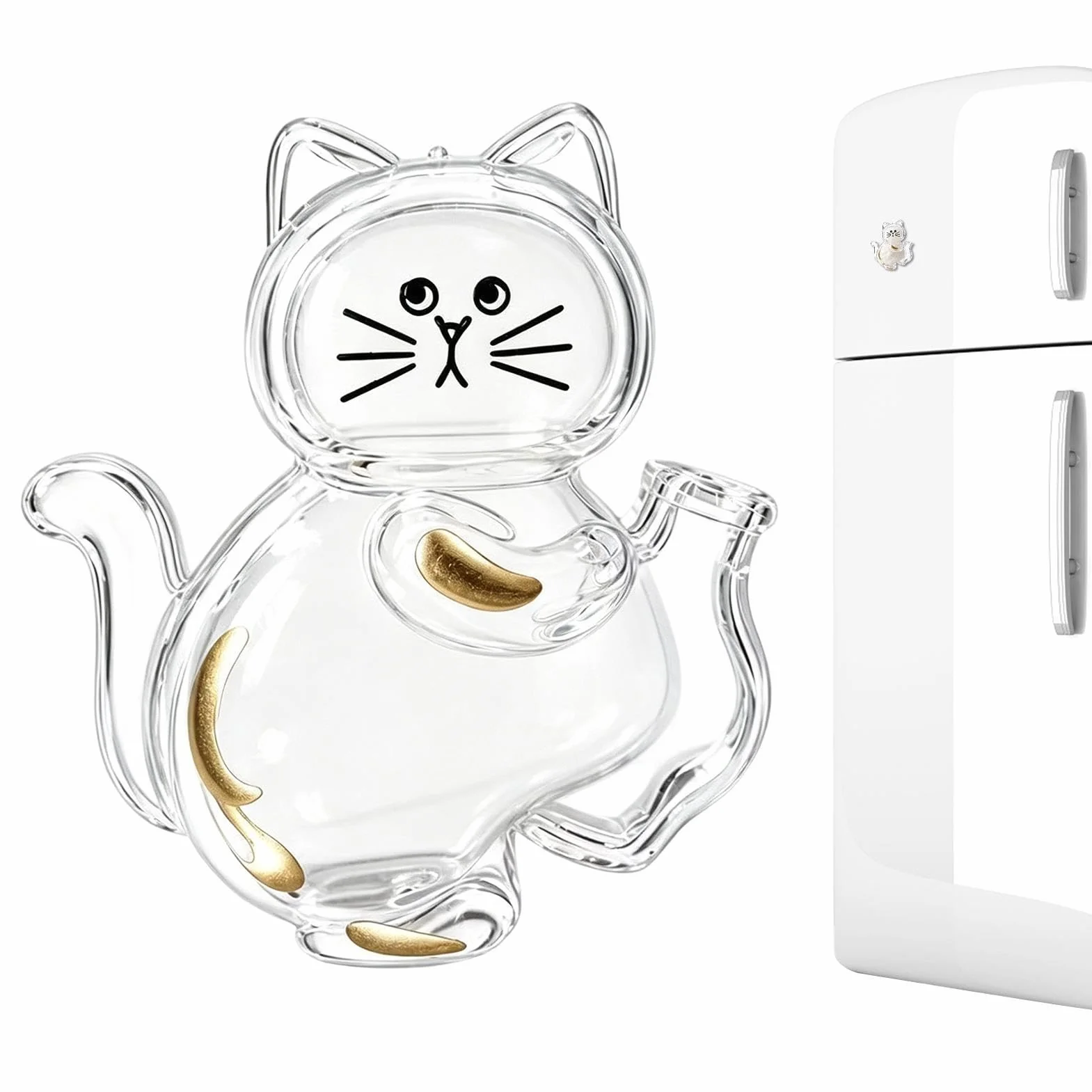 Boîte de Rangement Moustaches Chat, Décoration Transparente pour Poils de Chat, Porte-Poils Réfrigérateur