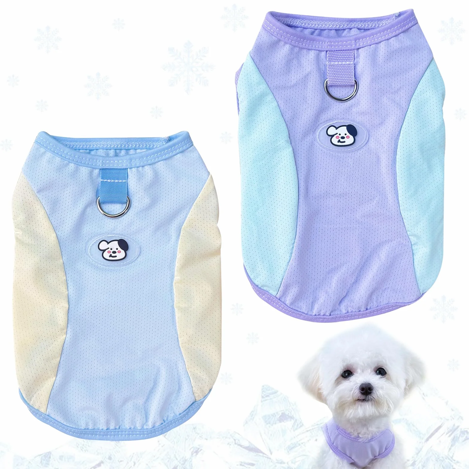 Gilet Rafraichissant Chien, Manteau Rafraichissant pour Chien, Vetement pour Chiens, Taille Petits et Moyens Violet Bleu