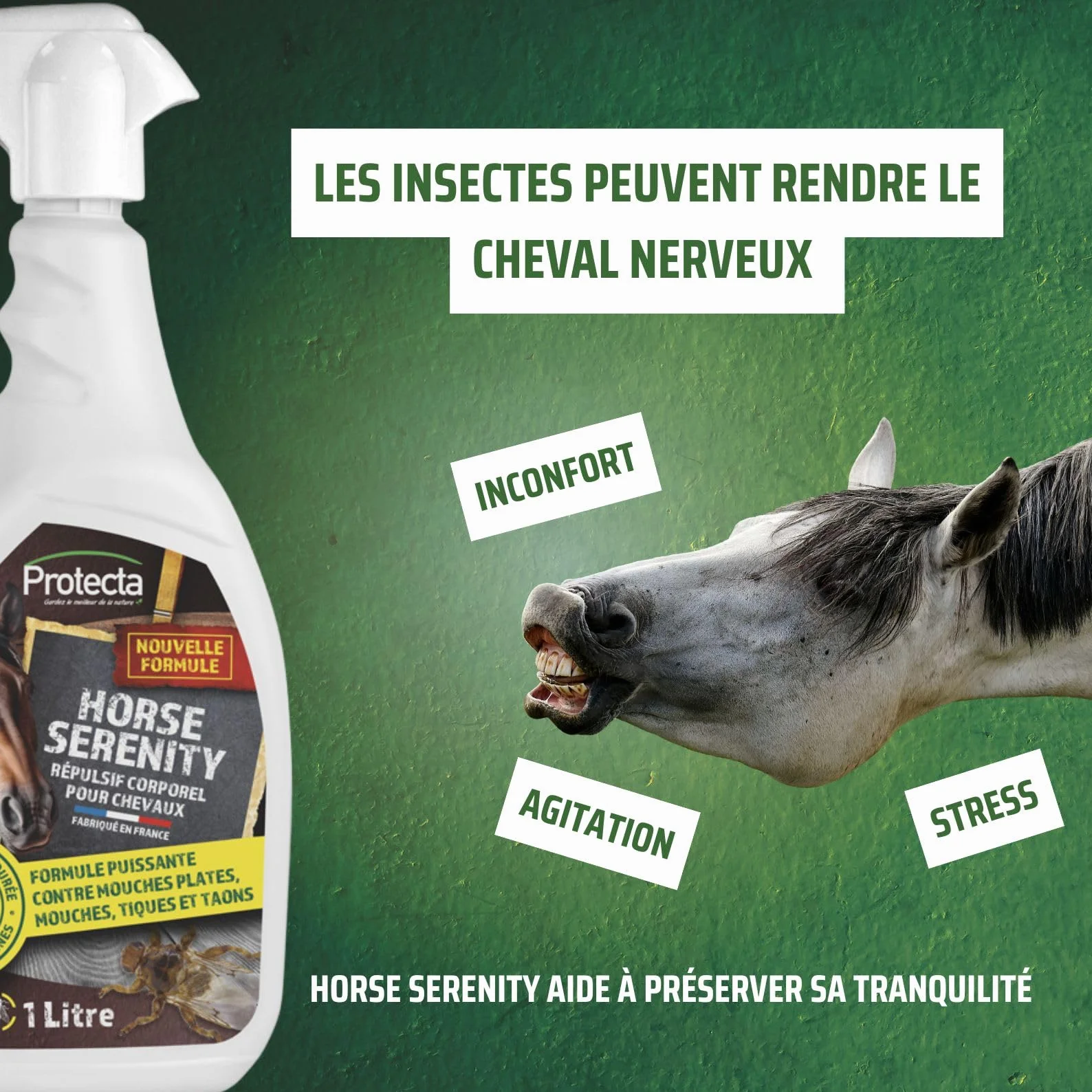 Protecta Répulsif Anti-Mouches Cheval 500mL Protection Longue Durée