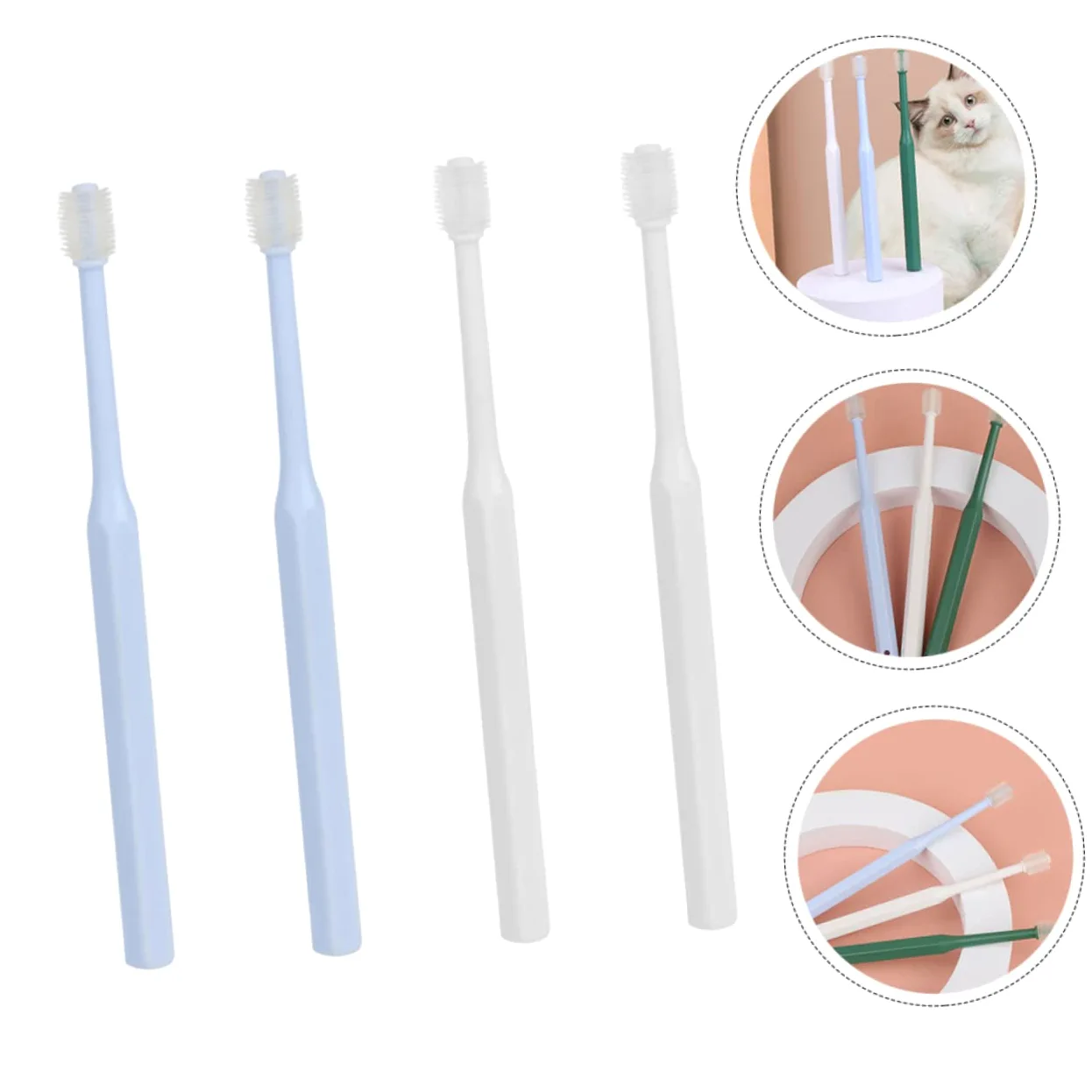 BESPORTBLE 3 Ensembles Brosse À Dents Nettoyeur De Dents De Chat Pour Dents D'animaux Brosse De Nettoyage Buccal Brosse Orale Pratique Pour Animaux De Compagnie Type 4 Pièces * 3