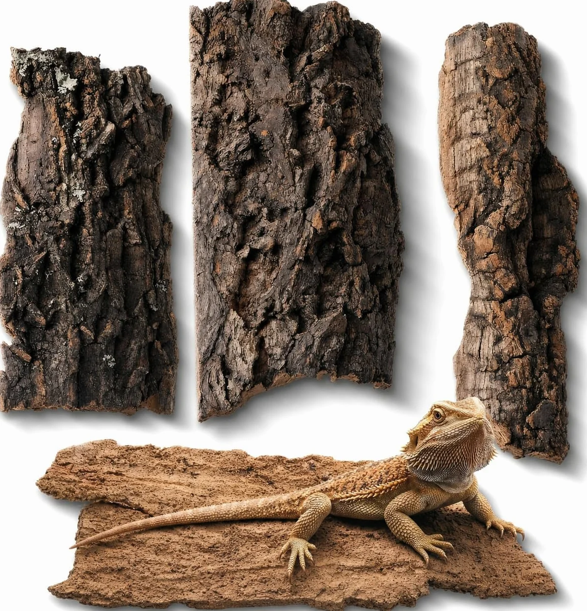BESPORTBLE Lot de 4 cachettes en écorce d'arbre pour reptiles tortue léopard gecko serpent hamster