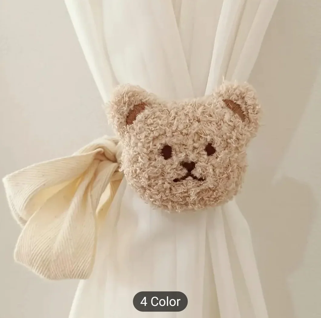 Embrasses de rideau pour enfants avec ourson couleur crème