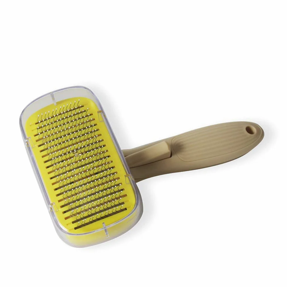 Passat Brosse Auto-nettoyante pour Chats Manche Ergonomique Couvercle Protection