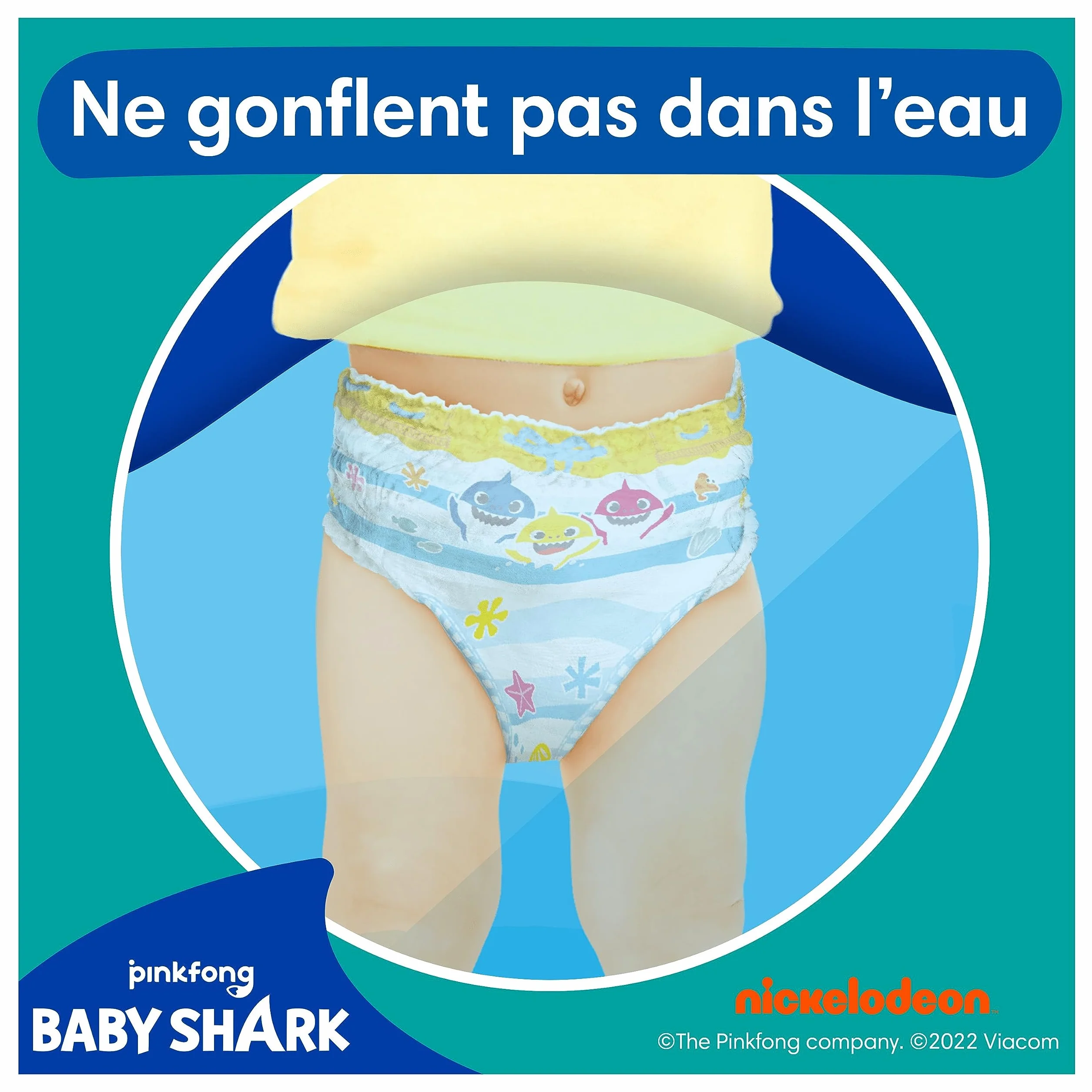 Pampers Splashers Taille 4-5 11 Couches-Culottes de Bain Jetables 9-15kg Baby Shark Édition Limitée