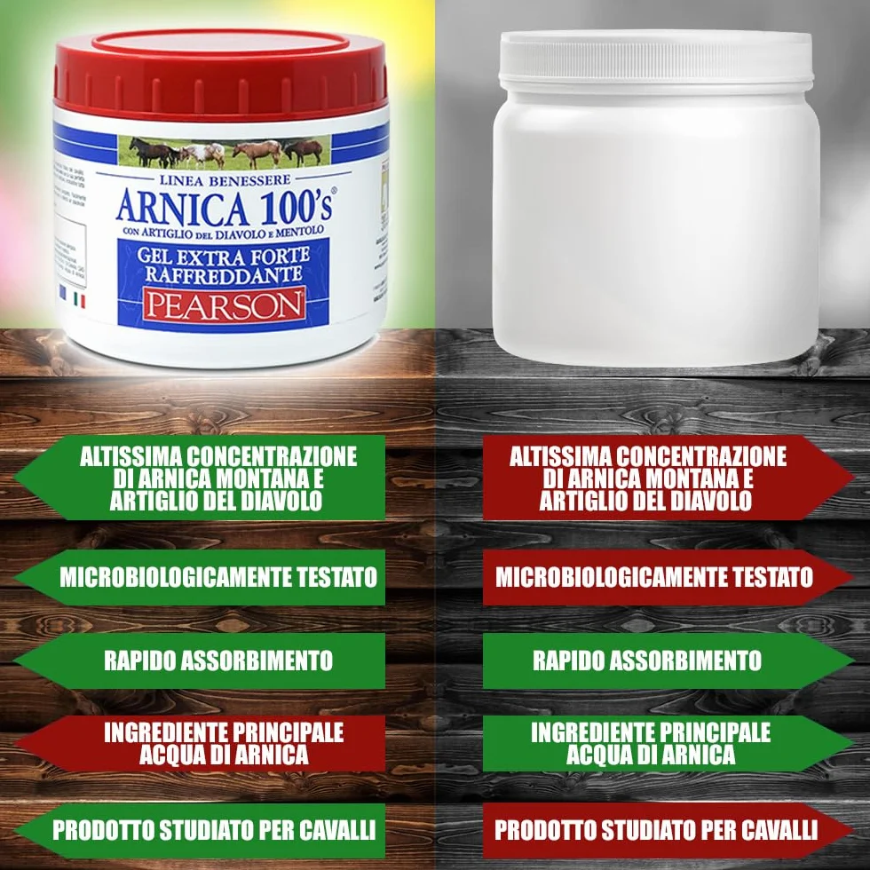 ARNICA 100'S Arnica Gel Rafraîchissant Extra Fort Pearson 500ml Crème à l'Arnica Gel Fort Griffe du Diable et Menthol Pommade Défatigante Relaxante