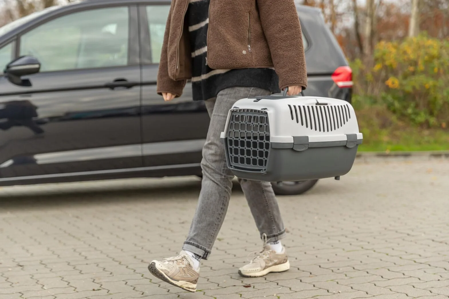 TRIXIE Box de transport Capri 3 S 40x38x61 cm gris foncé/bleu
