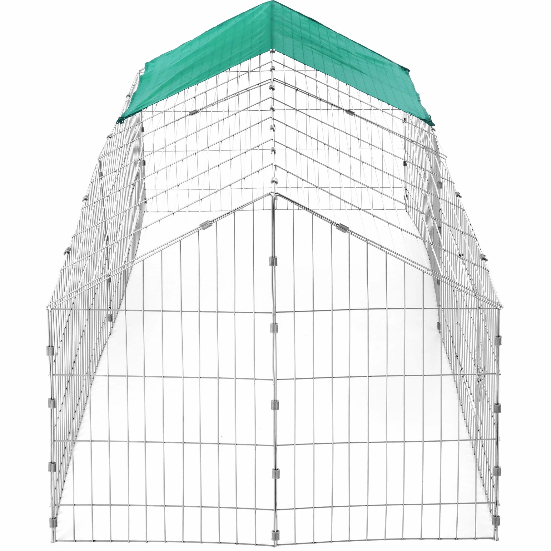 tectake Clapier Lapin Exterieur Cage Cochon d'Inde Lapin Rongeurs 180x75x75 cm Métal XXL Sol sans Fond 2 Portes Pare-Soleil Toit